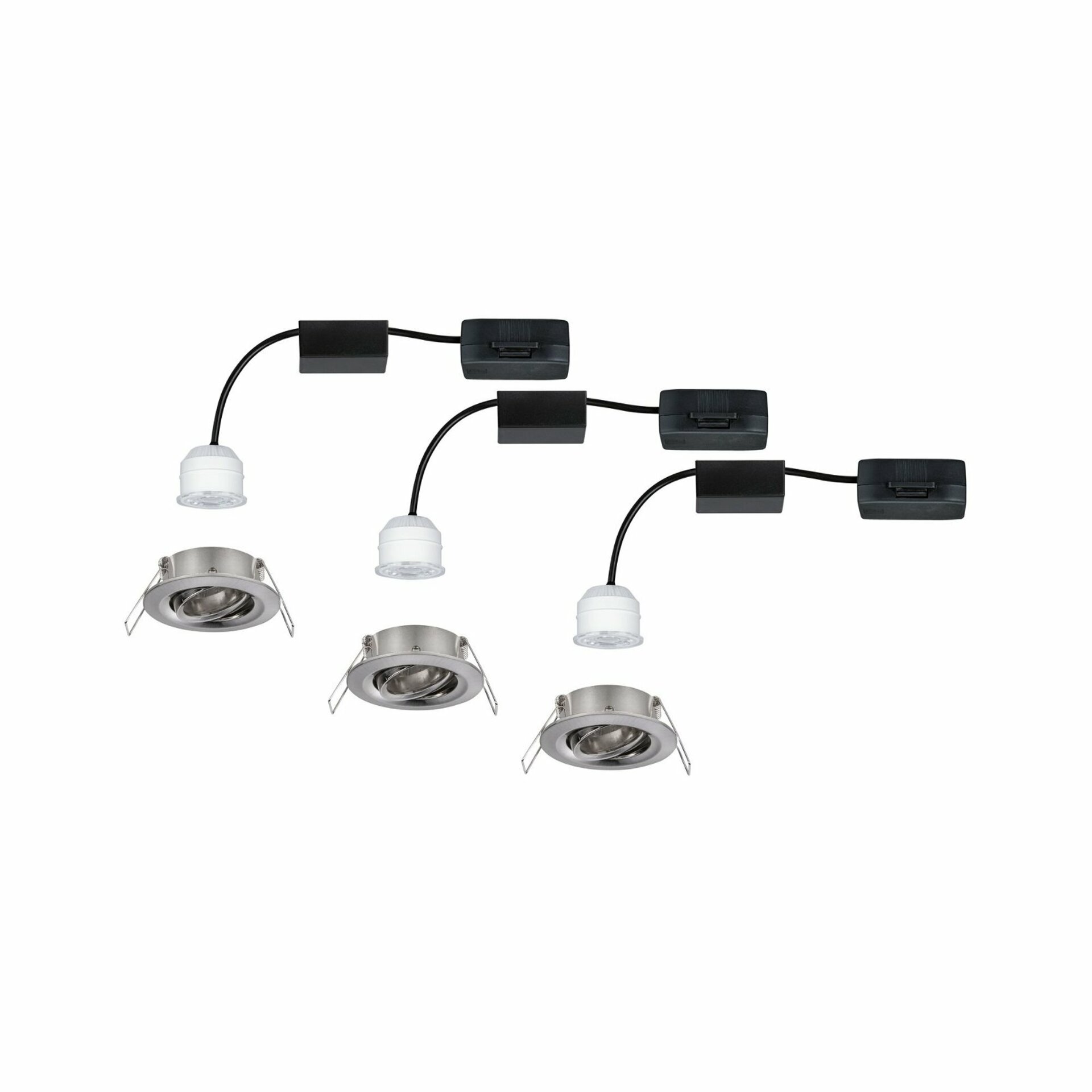 PAULMANN LED vestavné svítidlo Nova mini výklopné 3x4W 2700K kov kartáčovaný 230V 942.95