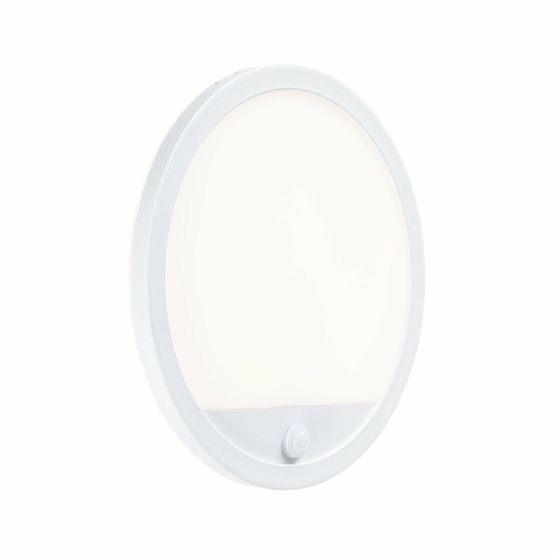 PAULMANN LED venkovní panel Lamina vč. pohybové čidlo IP44 kruhové 280mm 3000K 14,5W 230V bílá umělá hmota