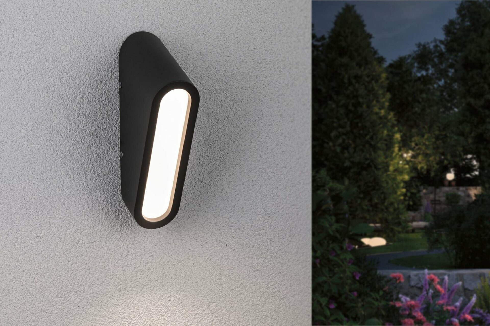 PAULMANN LED venkovní nástěnné svítidlo Cliff IP44 64x116mm 3000K 9,5W 230V antracit hliník