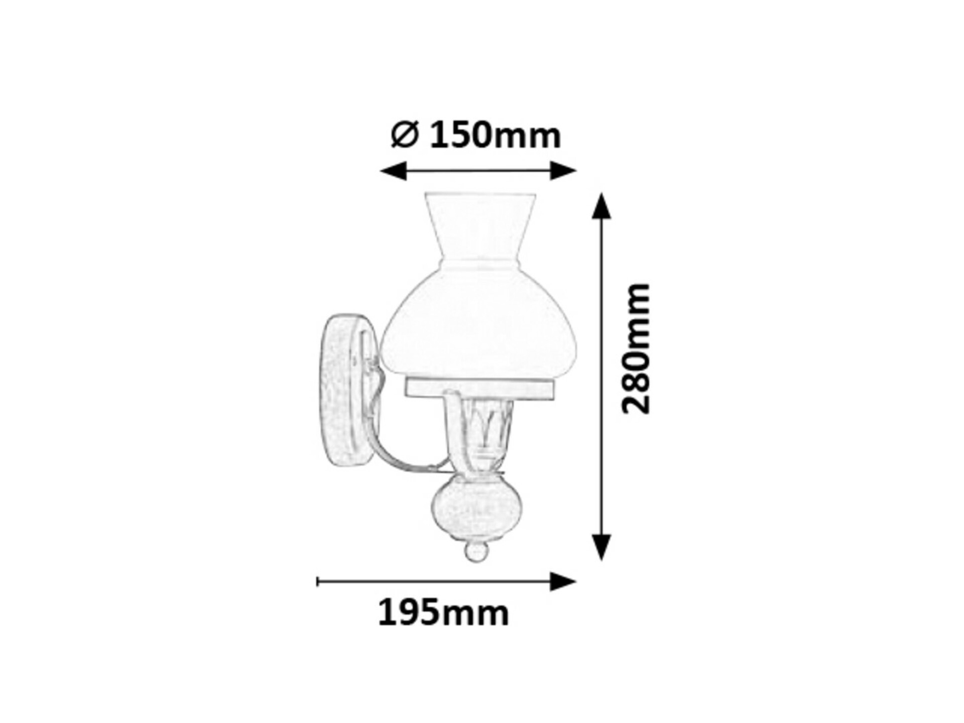 Rabalux nástěnné svítidlo Petronel E27 1x MAX 60W matná černá 7077