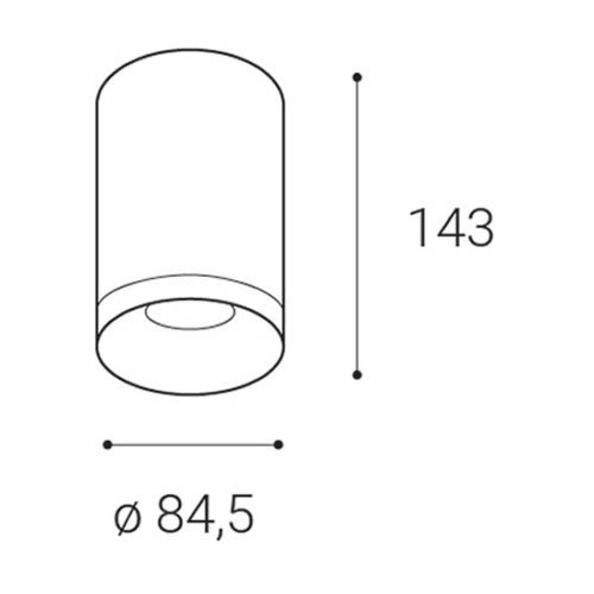 LED2 1150423DT TUBUS A, B DIM 9W 2700K stropní černé