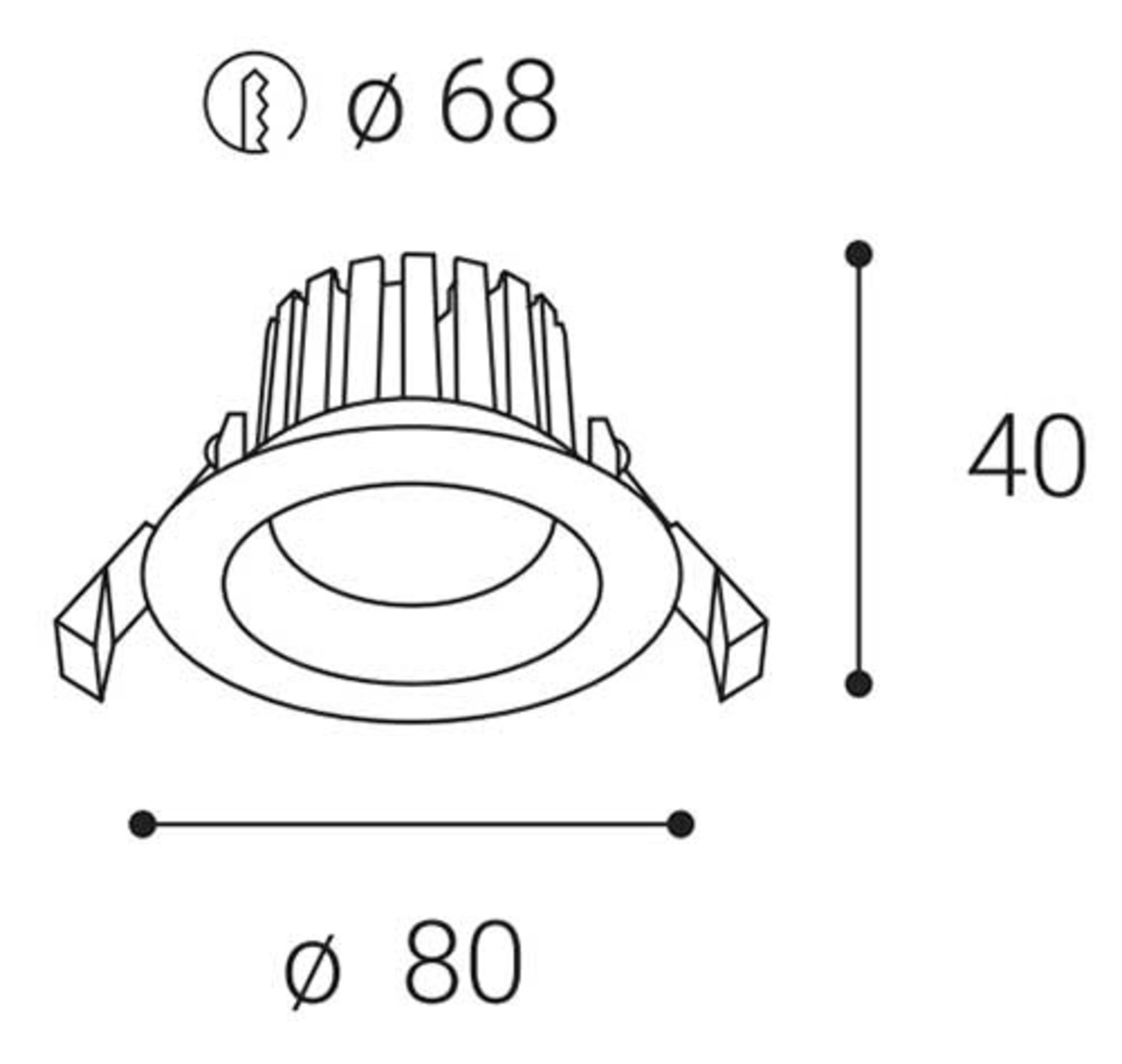 LED2 2231533D MAX 1, B DIM 8 3000K ZÁPUSTNÉ ČERNÉ