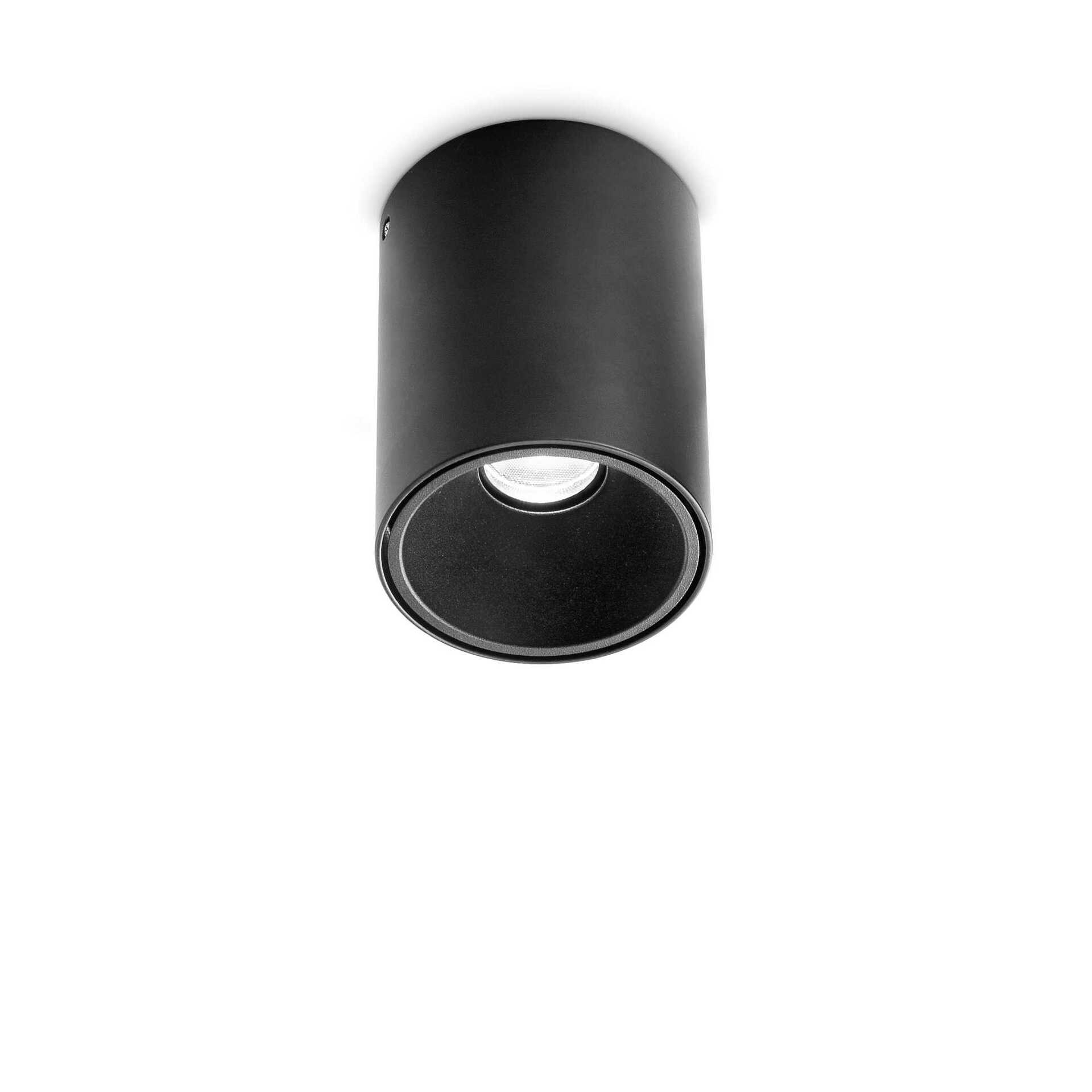 LED Stropní svítidlo Ideal Lux Nitro Round Nero 206004 kulaté černé 10W 900lm