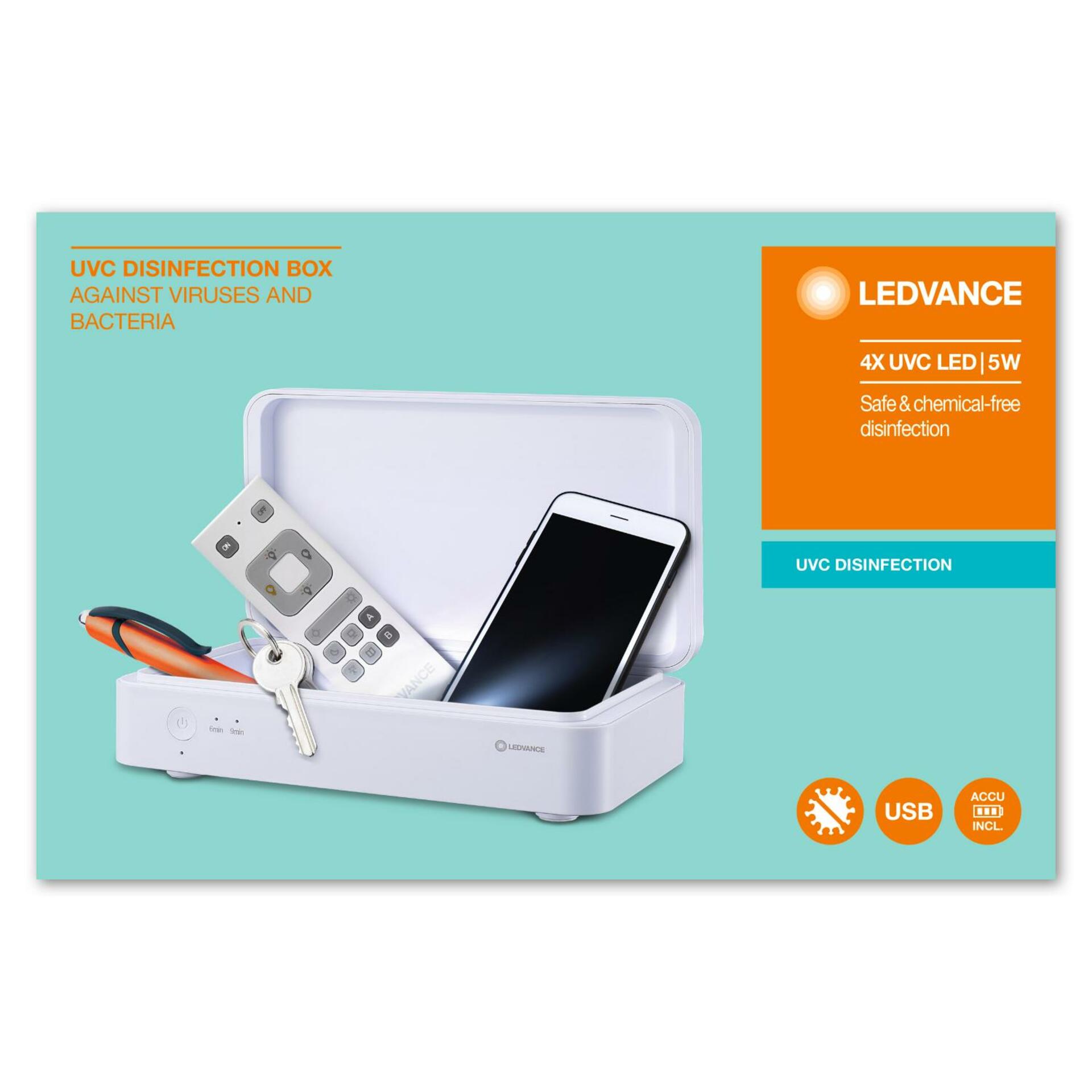 OSRAM LEDVANCE UVC LED DISINFECTION BOX desinfekční box na baterie 4058075515994