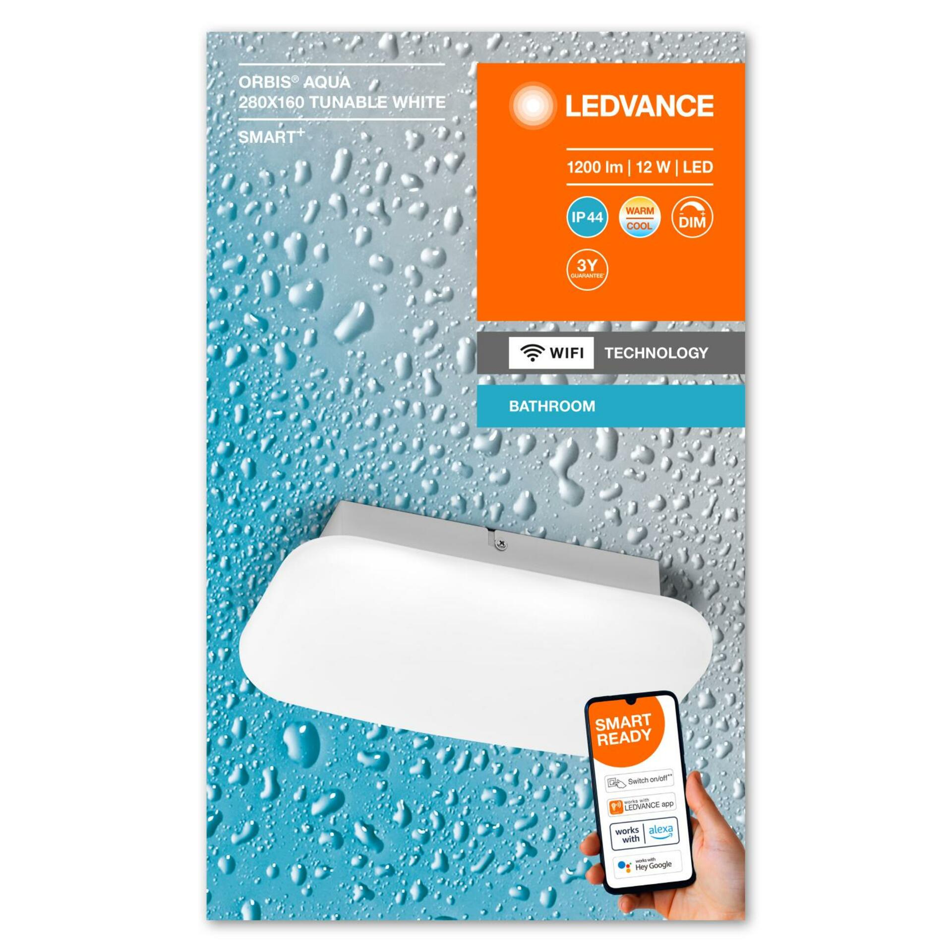 OSRAM LEDVANCE SMART+ Wifi Orbis Wall Aqua IP44 280x160mm TW 4058075574359