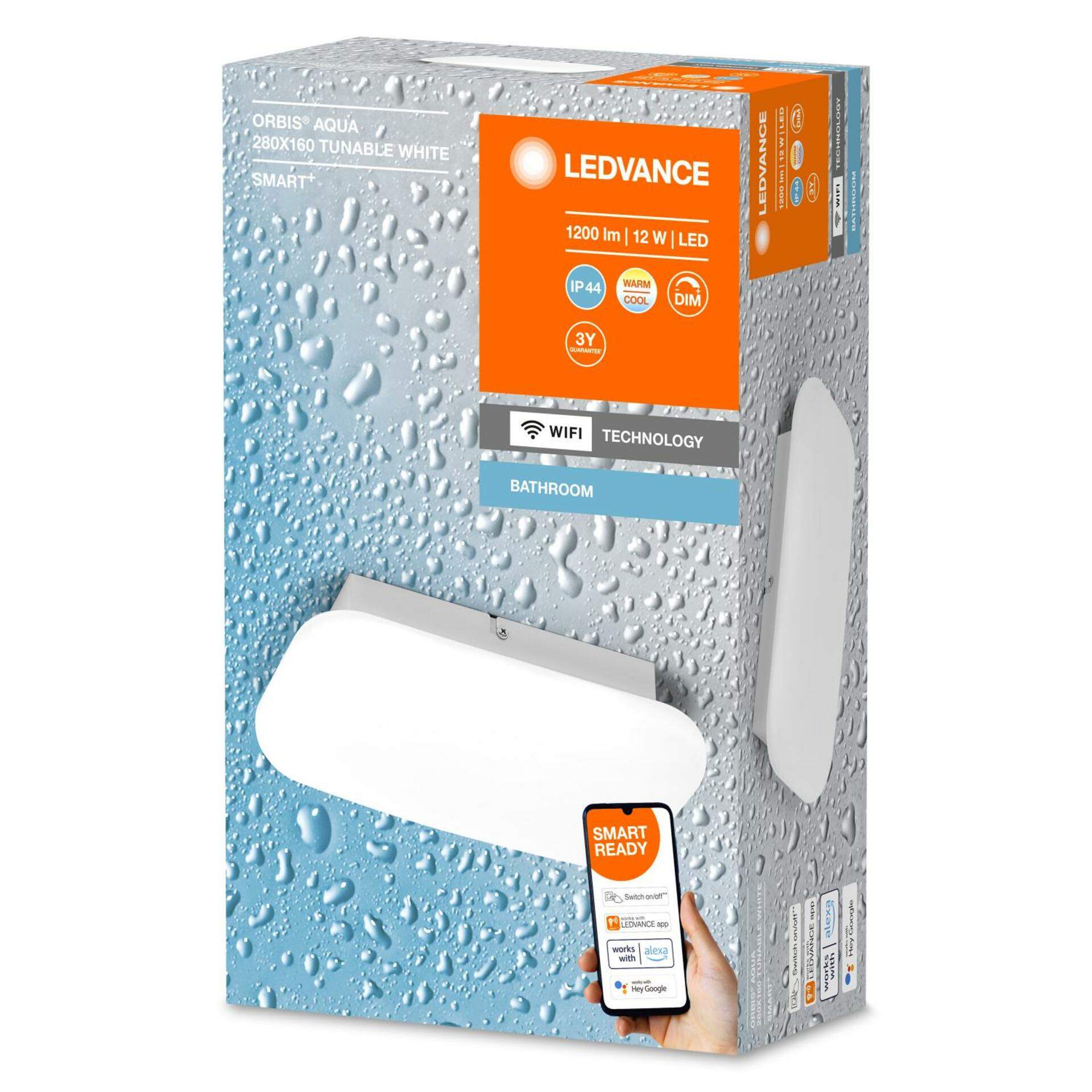 OSRAM LEDVANCE SMART+ Wifi Orbis Wall Aqua IP44 280x160mm TW 4058075574359