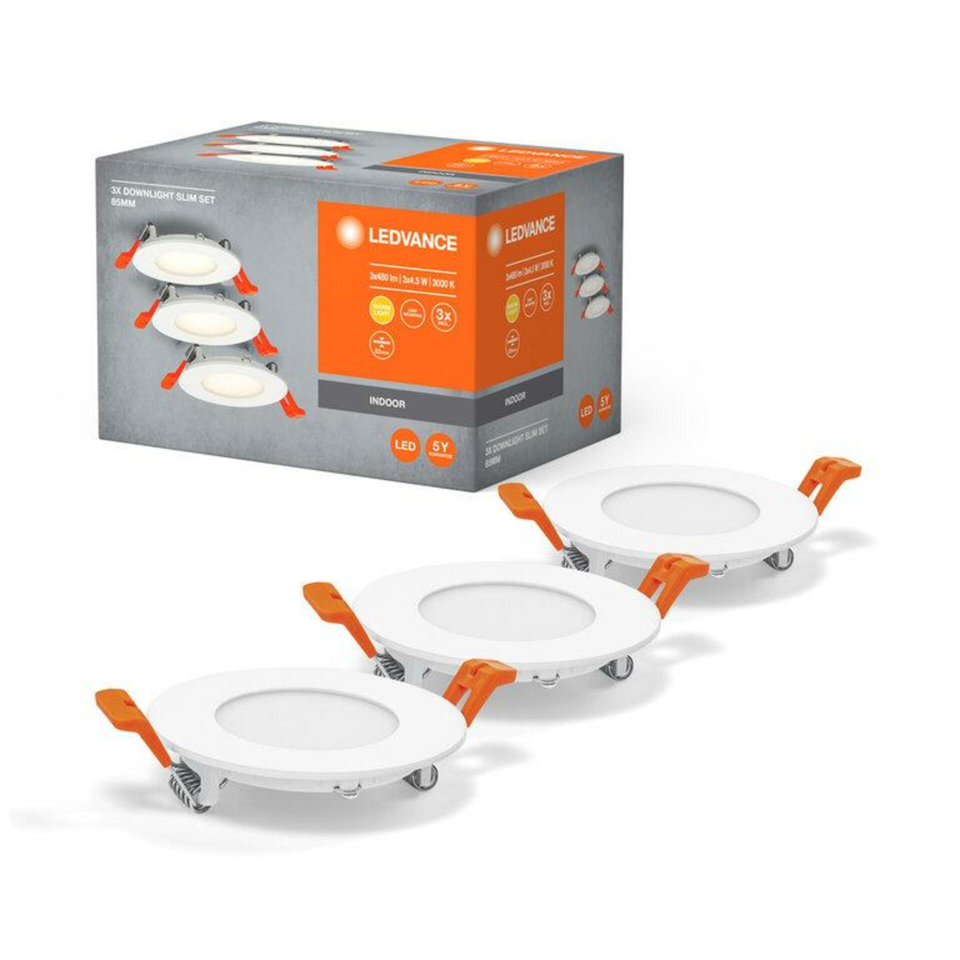 OSRAM LEDVANCE zapuštěné svítidlo Downlight Slim Set 3 x 85mm 3000K 4058075629387