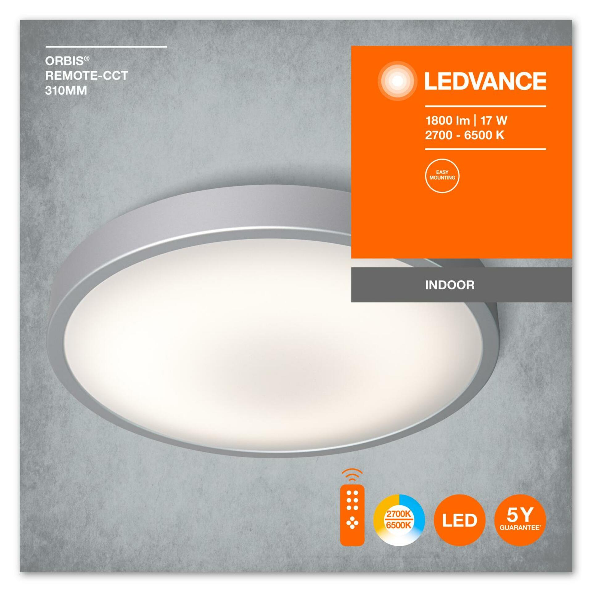 OSRAM LEDVANCE stropní svítidlo Orbis Remote-CCT s dálkovým ovládáním 310mm 14W 4058075651715