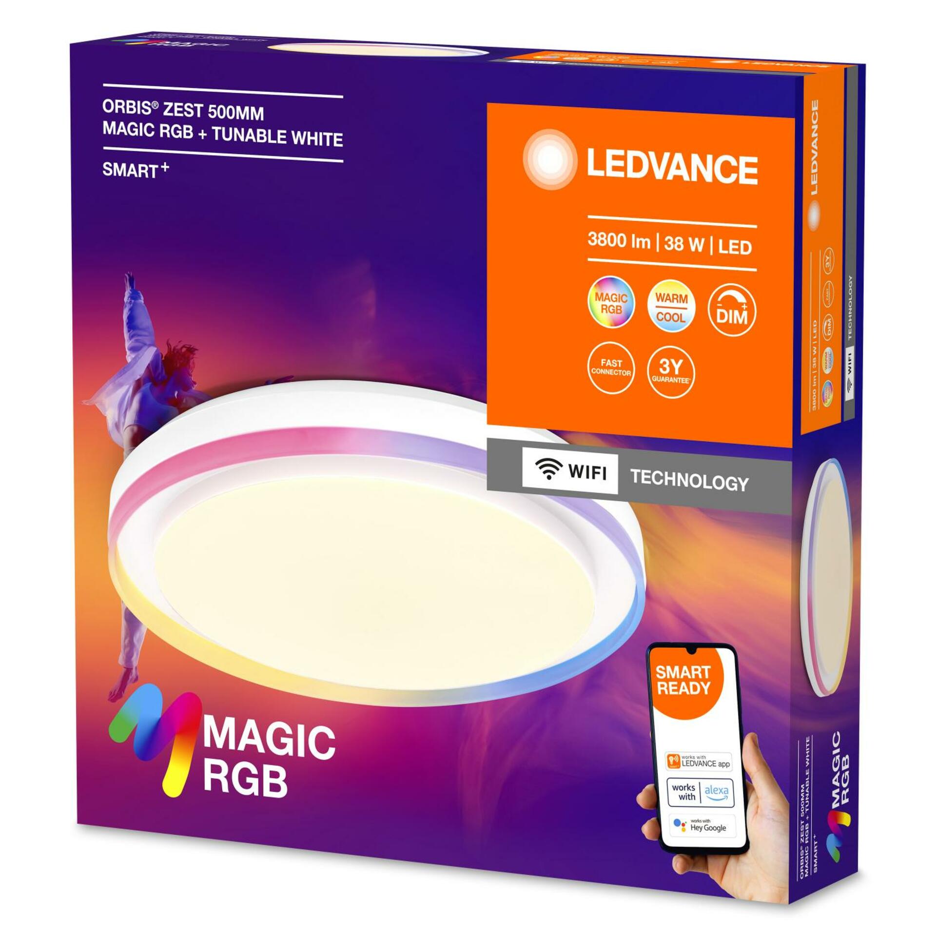 OSRAM LEDVANCE SMART+ Wifi Orbis ZEST stropní svítidlo RGB 500mm bílá 4099854090301