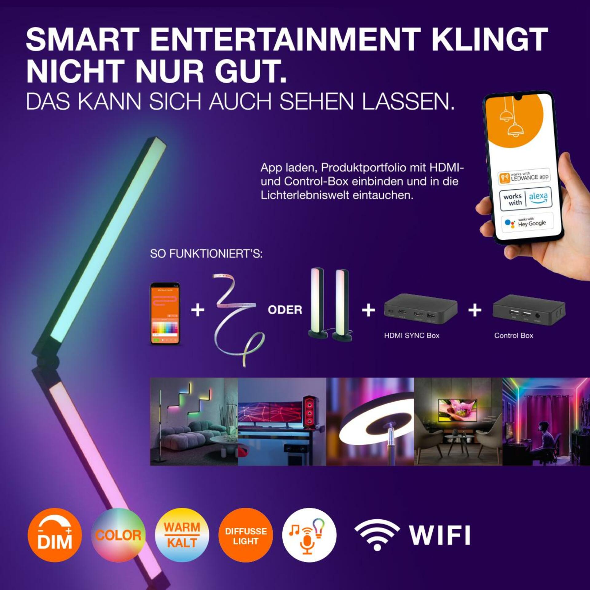 OSRAM LEDVANCE SMART+ Wifi Orbis ZEST stropní svítidlo RGB 500mm bílá 4099854090301