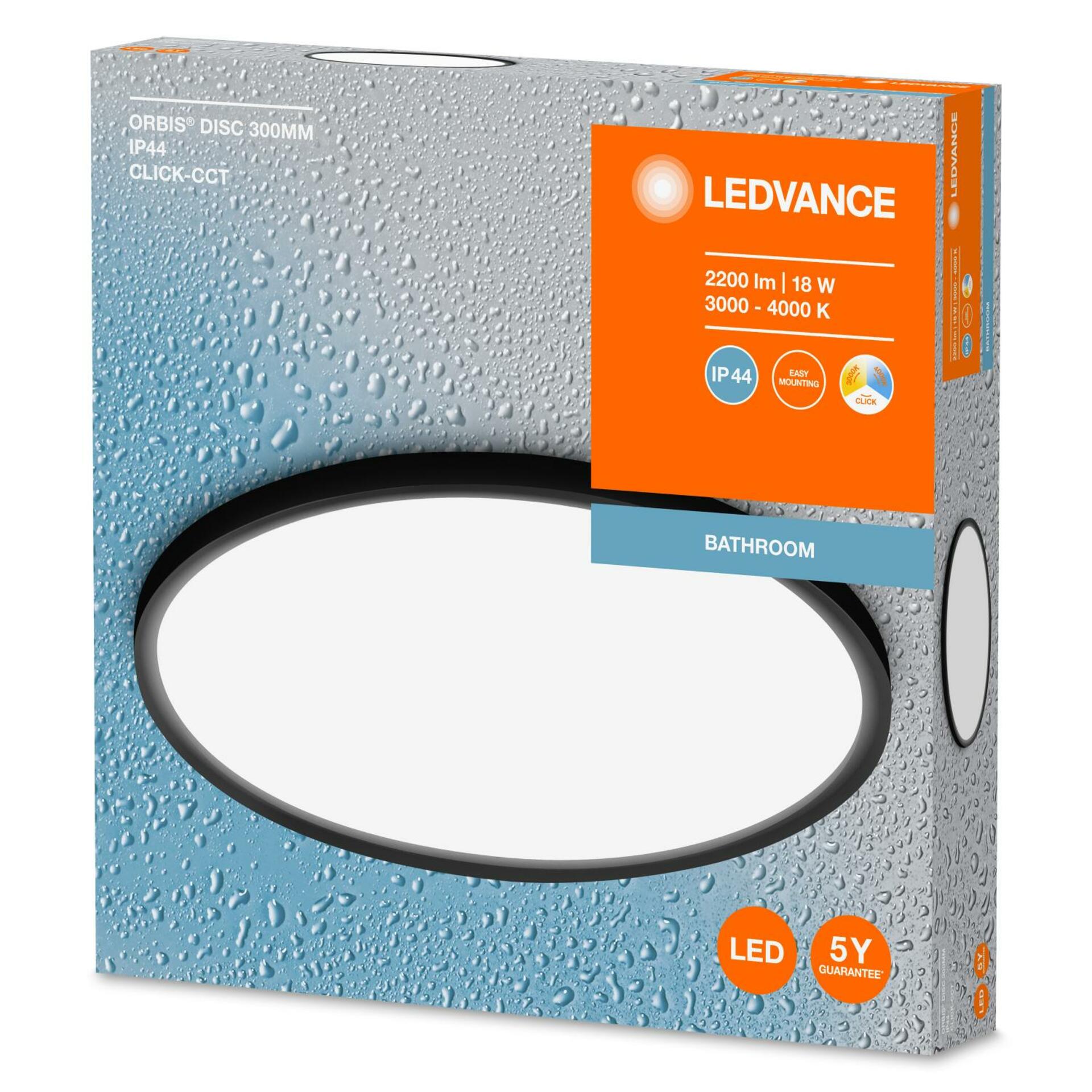 OSRAM LEDVANCE stropní svítidlo LED Bathroom Ceiling 300mm černá Click-CCT 4099854096112