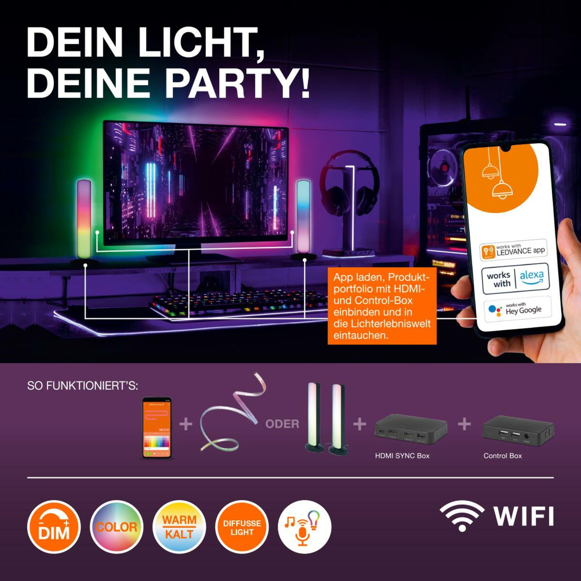 OSRAM LEDVANCE SMART+ Wifi Convert Magic stojací lampa RGBW 4099854096495