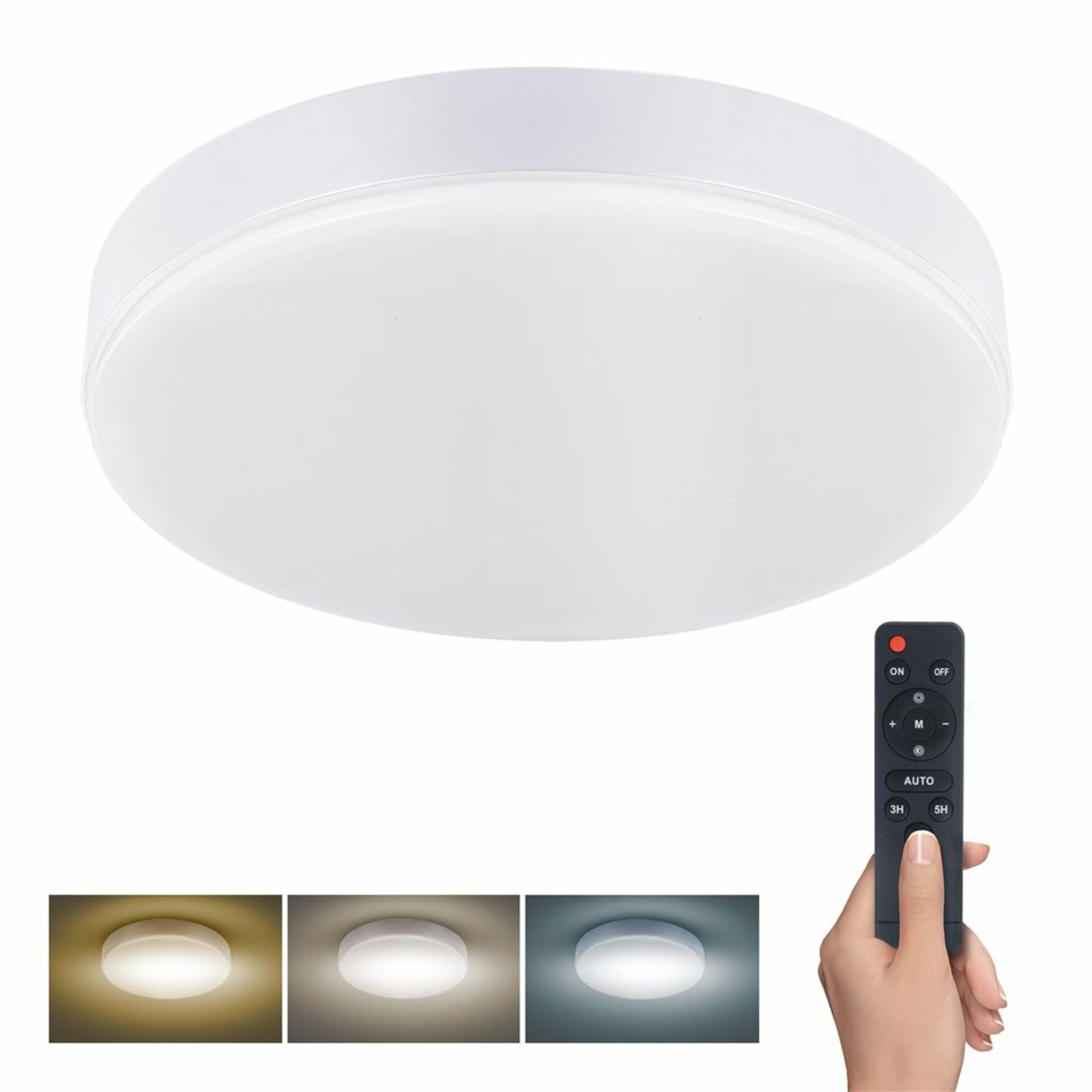 Solight LED osvětlení LECCE s dálkový ovladačem, 50W, 3000lm, 40cm, změna chromatičnosti, stmívatelné, bílá WO799