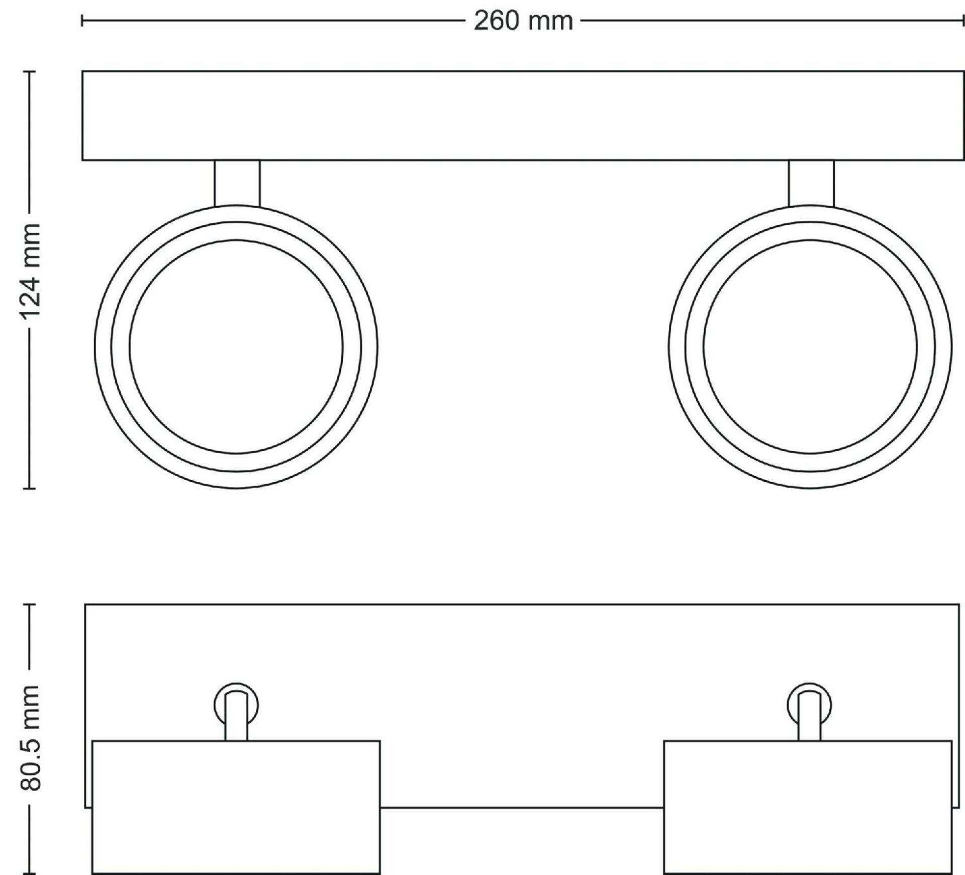 Philips BRACIA bodové svítidlo LED 11W 1100lm 2700K 26cm IP20, černé