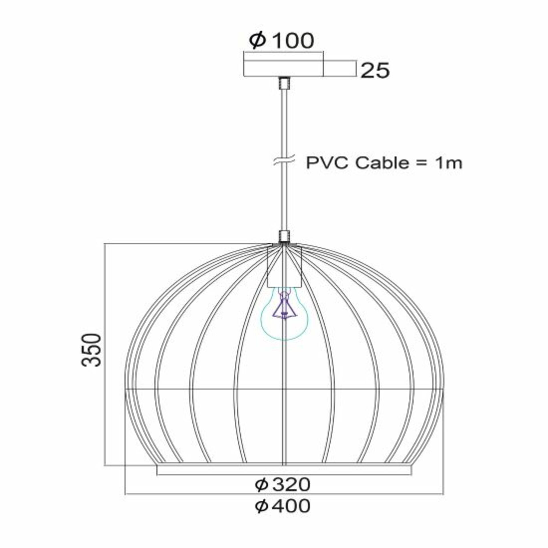 ACA Lighting Vintage závěsné svítidlo KS202940BK