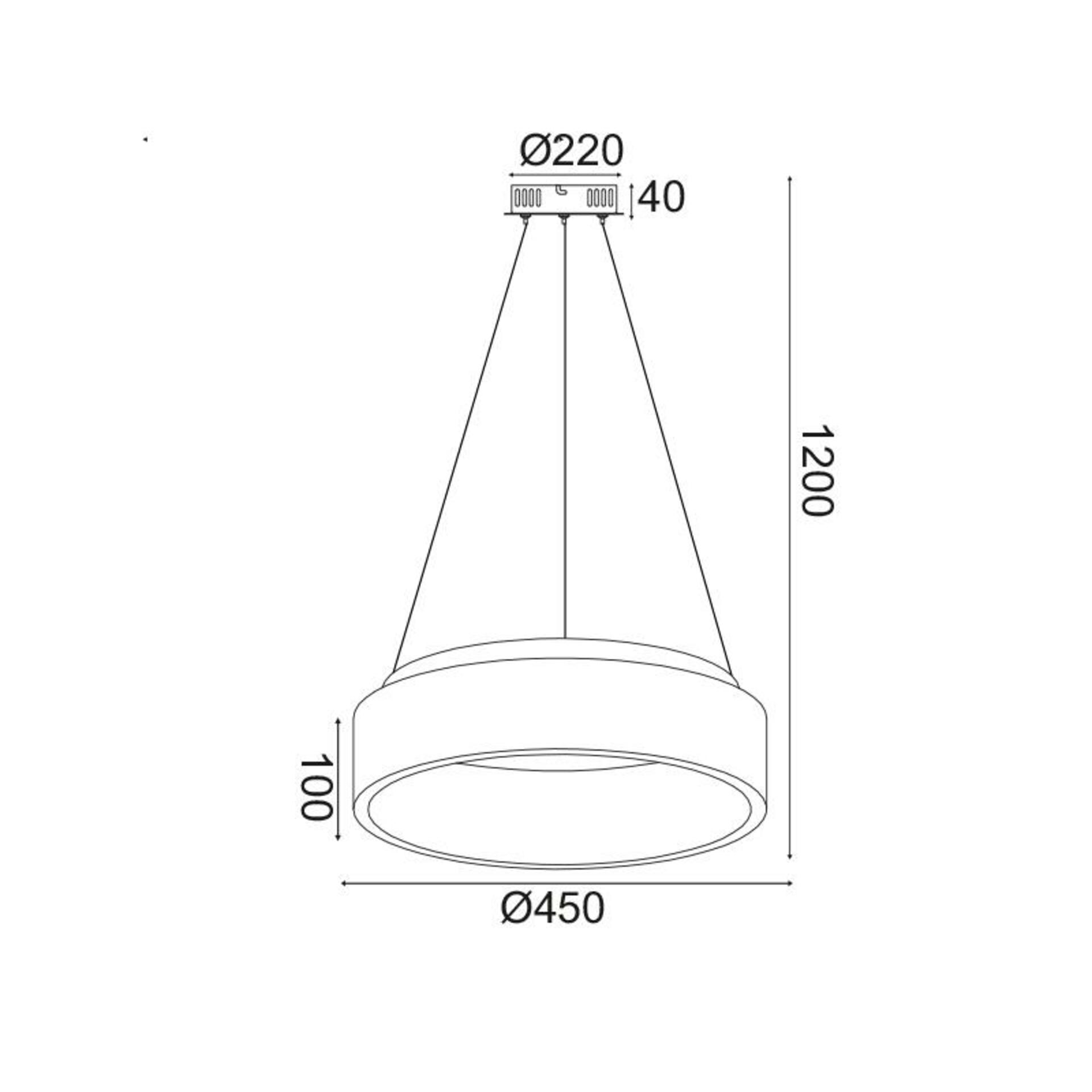 ACA Lighting Decoled LED závěsné svítidlo BR81LEDP45WH