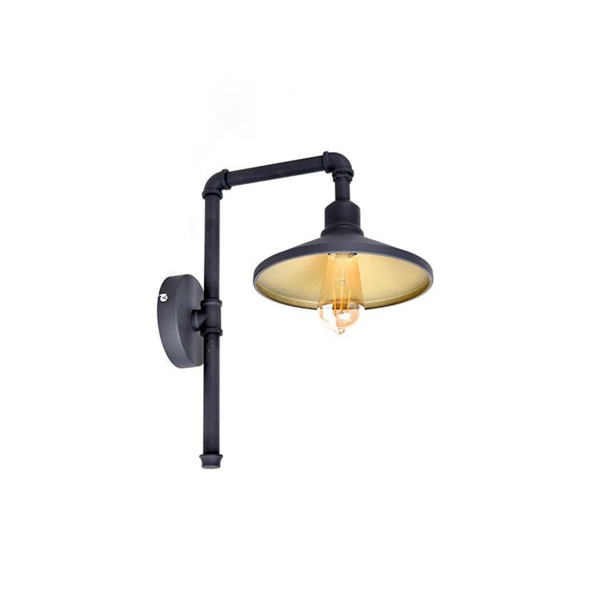 ACA Lighting nástěnné svítidlo 1XE27 černá+zlatý kov 33X22X39CM PIPE AR4171W39BG