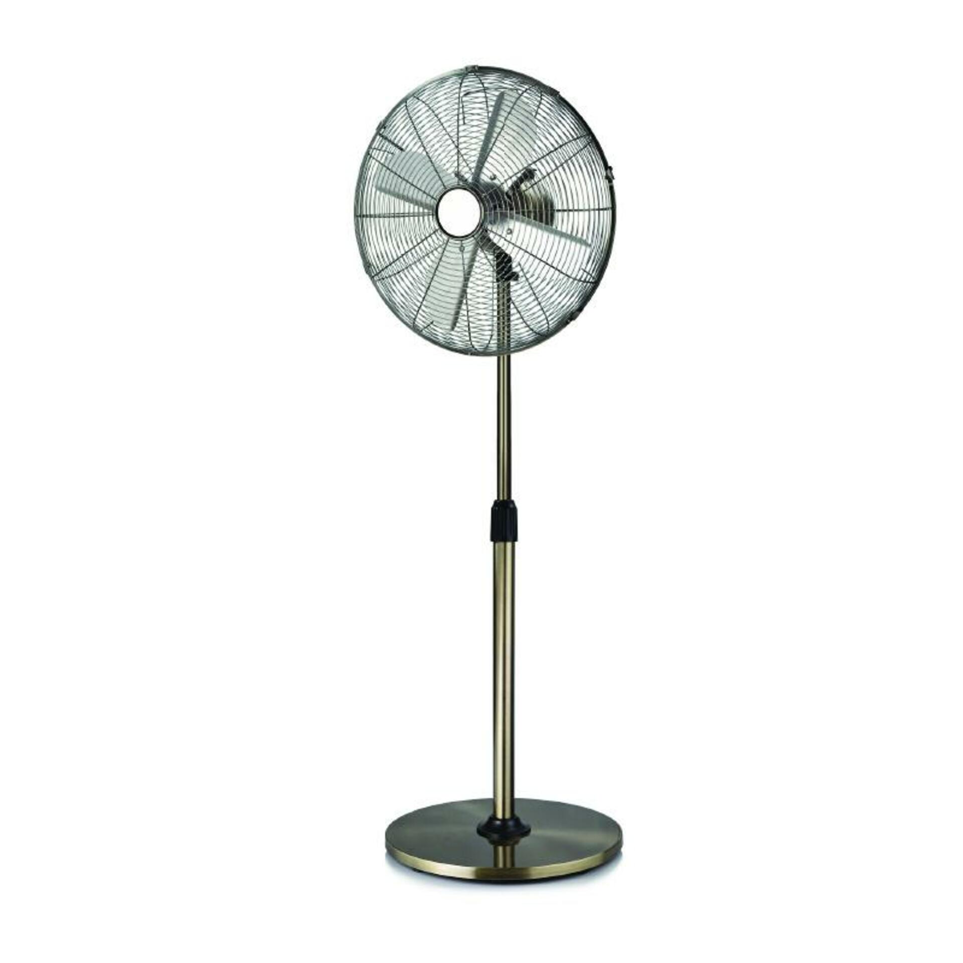 ACA Lighting stojanový ventilátor, kov, nikl, 45cm, AC 60W FANSMPS50