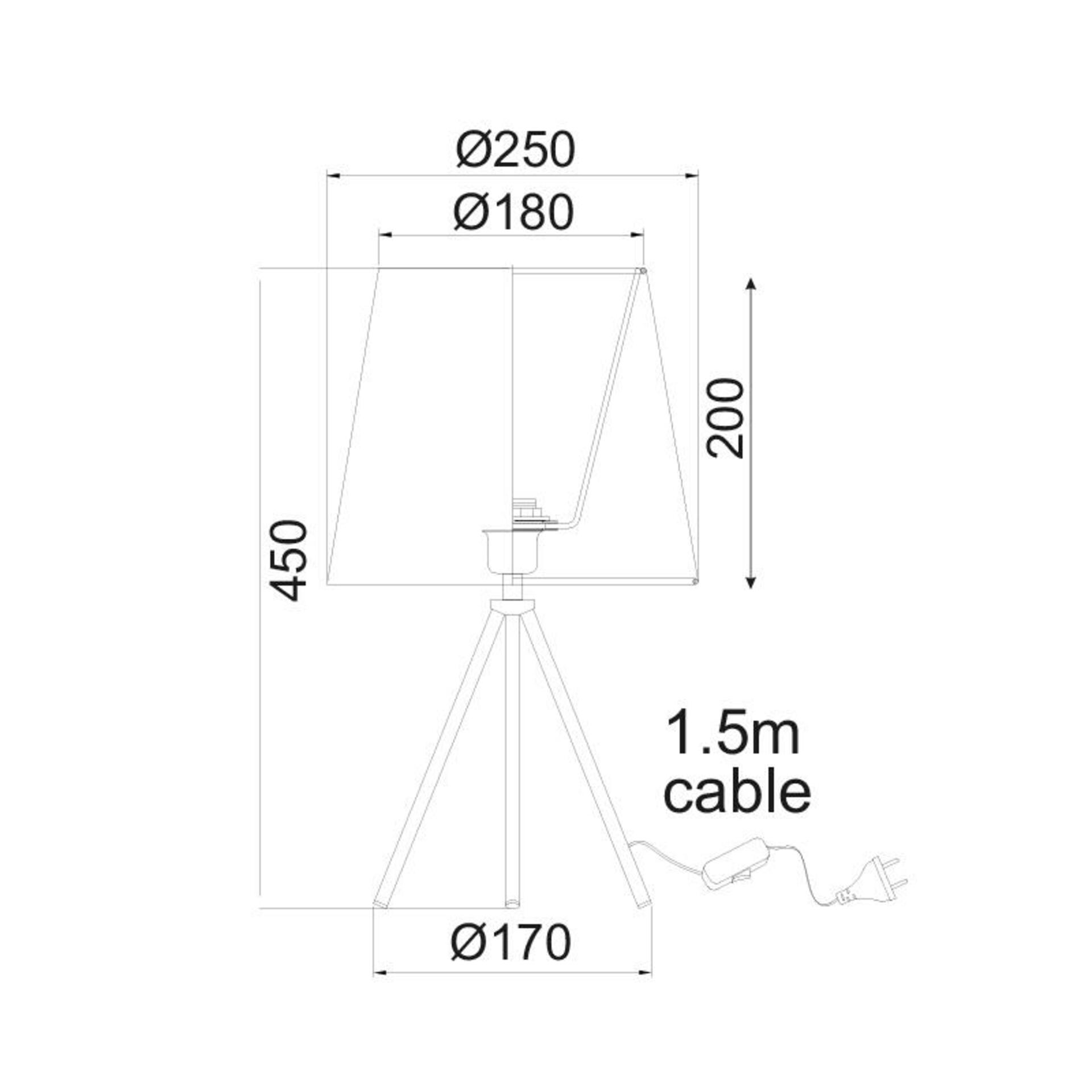 ACA Lighting Floor&Table stolní svítidlo TNK75090BK1T