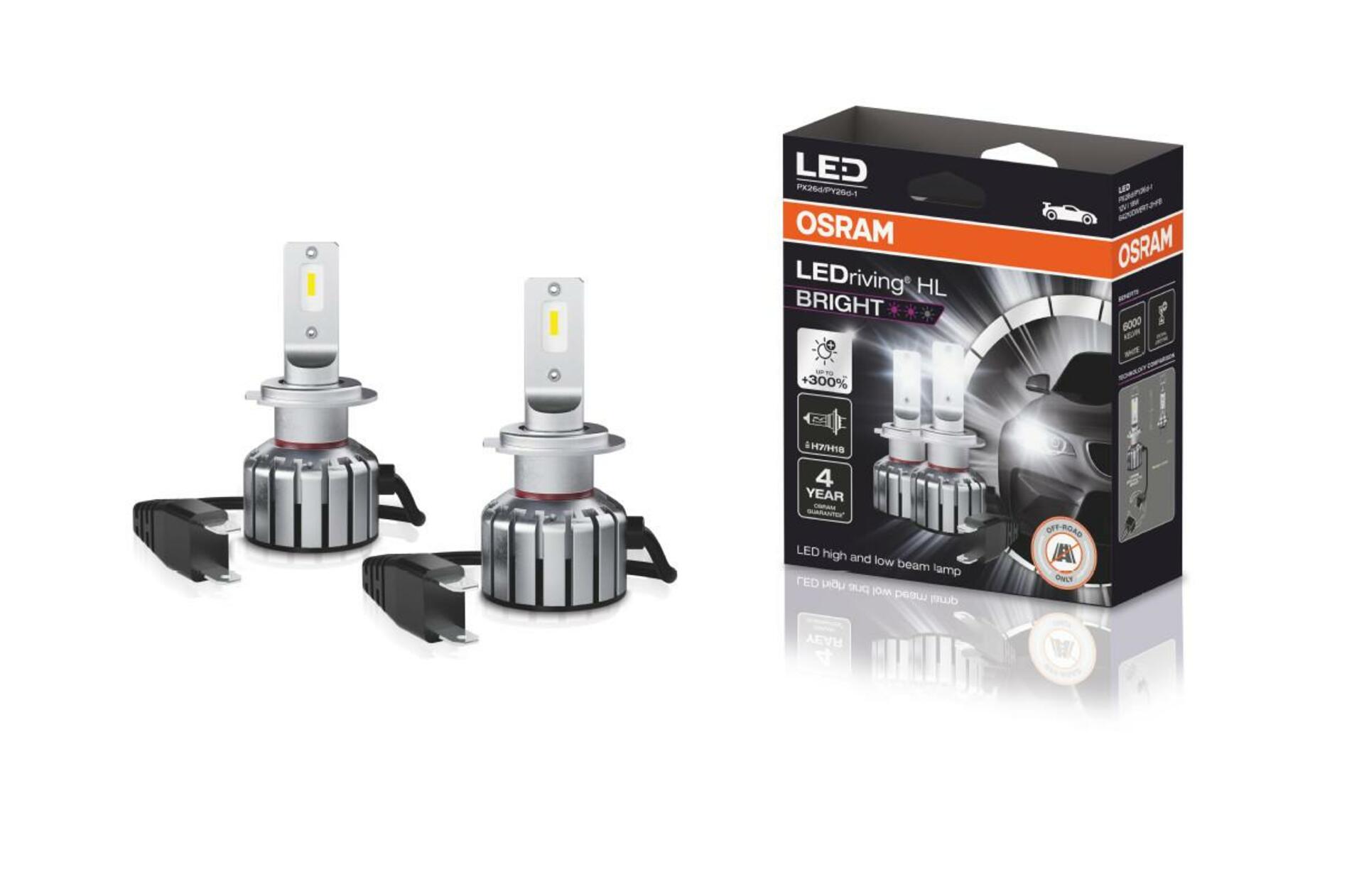 OSRAM LEDriving HL BRIGHT H7/H18 12V 19W PX26d/PY26d-1 6000K White 2ks 64210DWBRT-2HFB