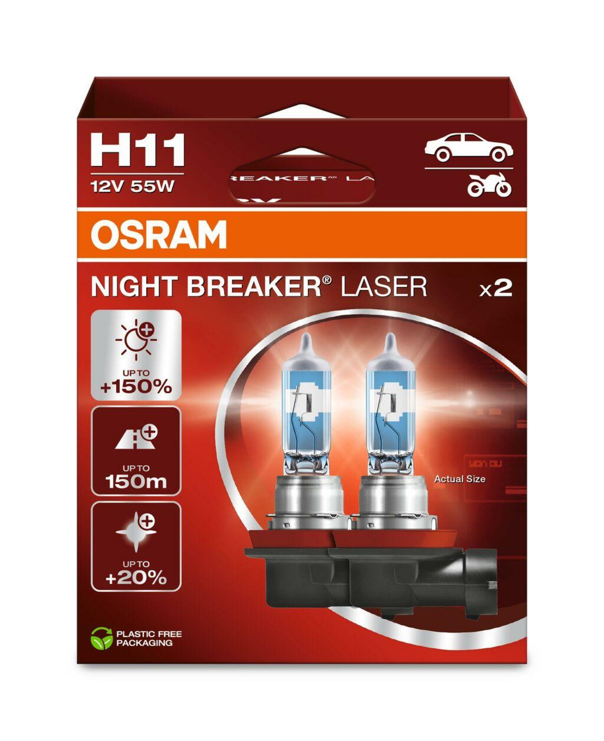 OSRAM H11 12V 55W PGJ19-2 NIGHT BREAKER LASER +150% více světla 2ks 64211NL-2HB