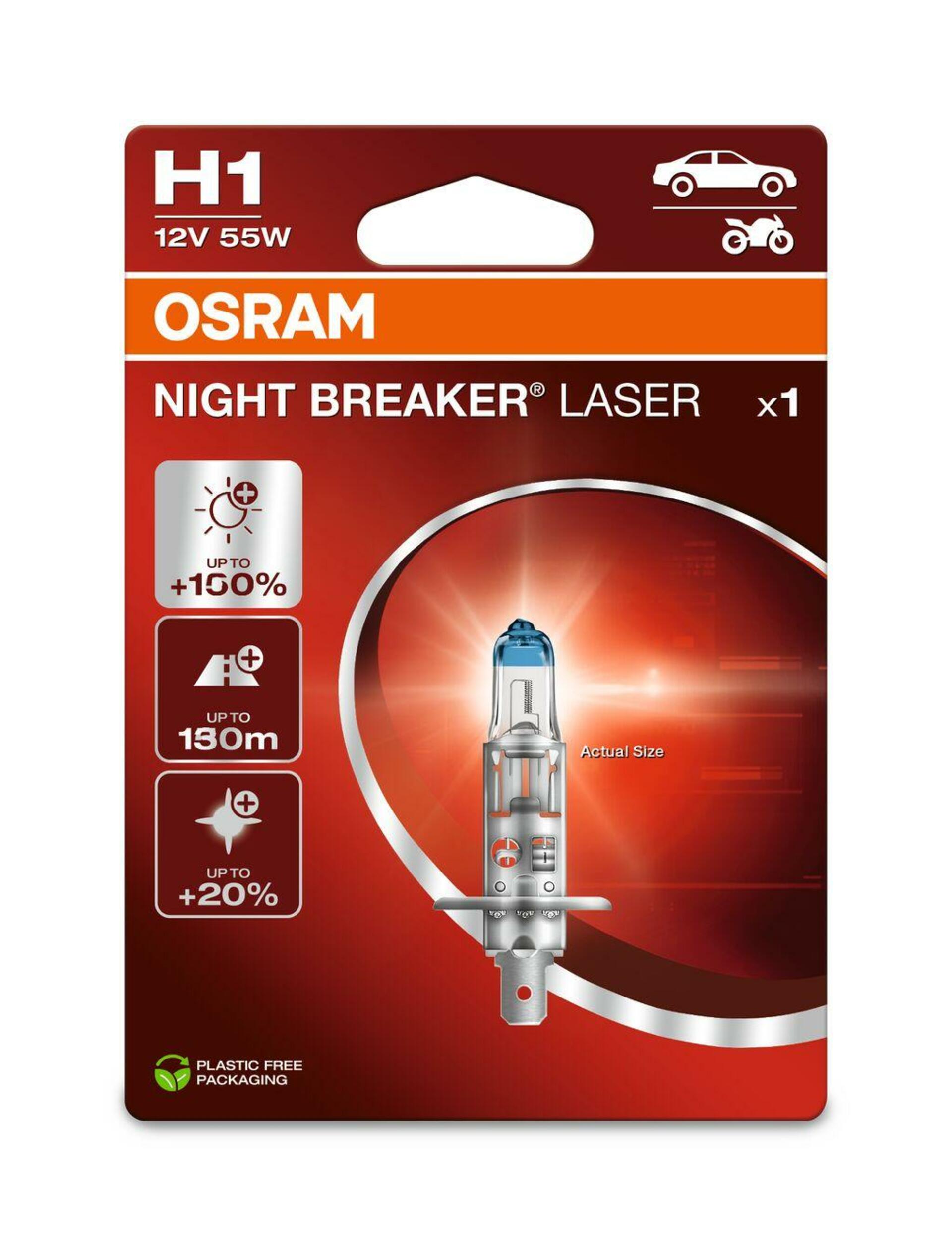 OSRAM H1 12V 55W P14.5s NIGHT BREAKER LASER +150% více světla 64150NL-1BL