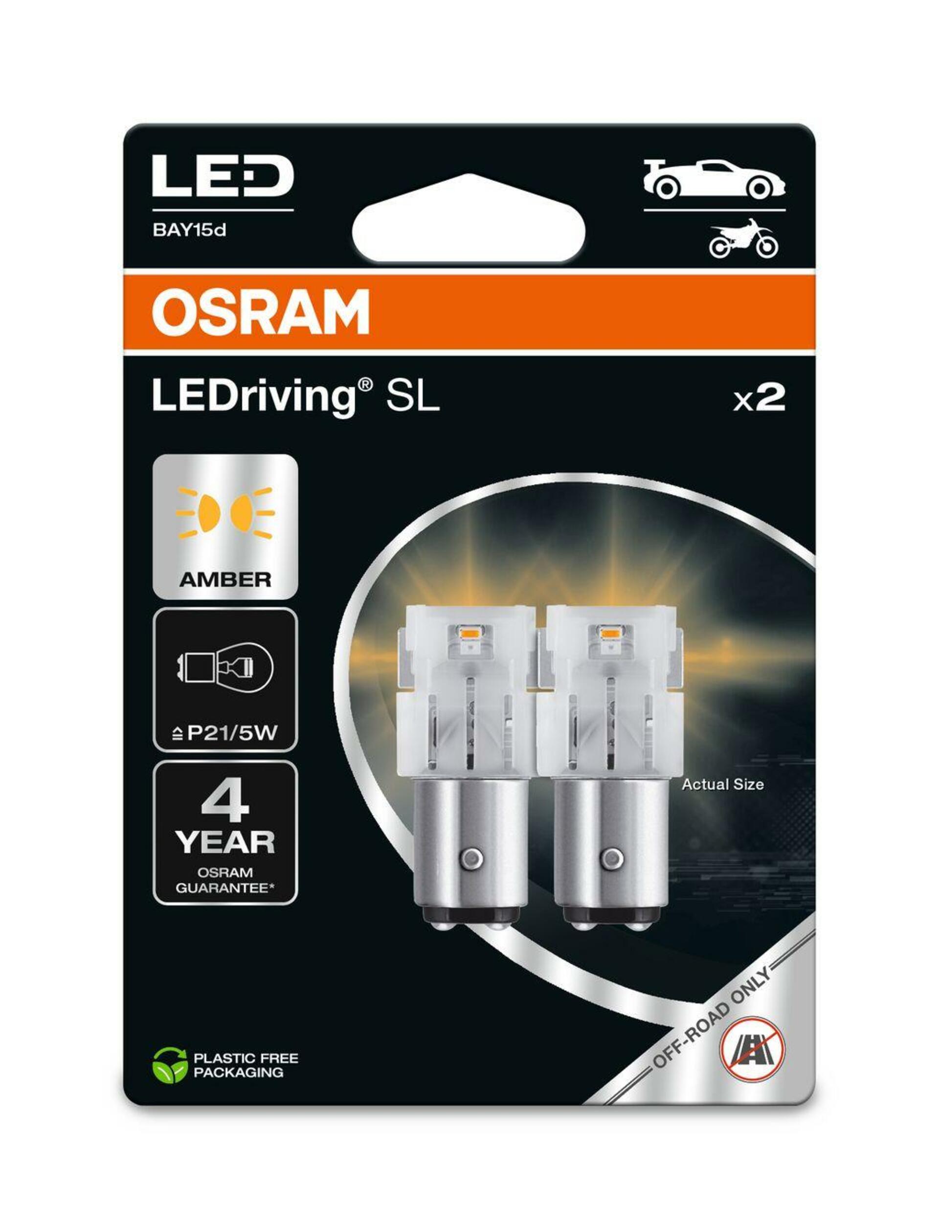 OSRAM LED P21/5W LEDriving SL Amber 12V blistr 2ks 7528DYP-2BL