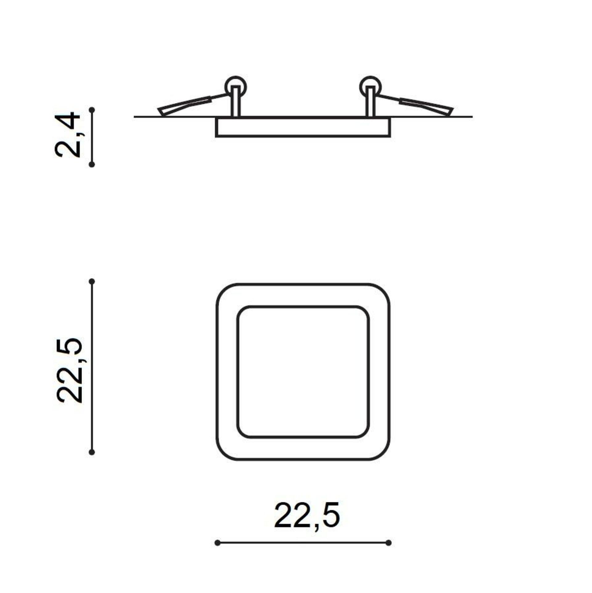 AZzardo AZ4331 podhledové svítidlo SLIM 22 SQUARE 4000K IP44 černá