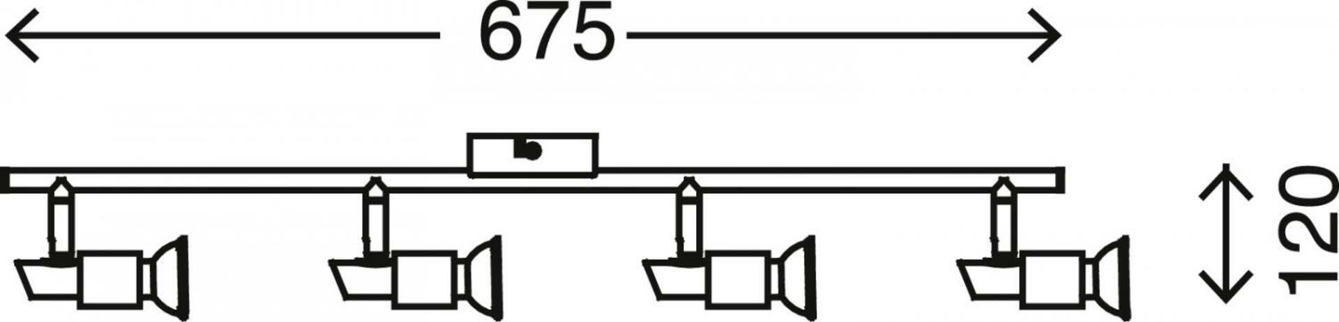 BRILONER Bodové svítidlo 67,5 cm 4xGU10 12W 1120lm matný nikl BRI 2907-042