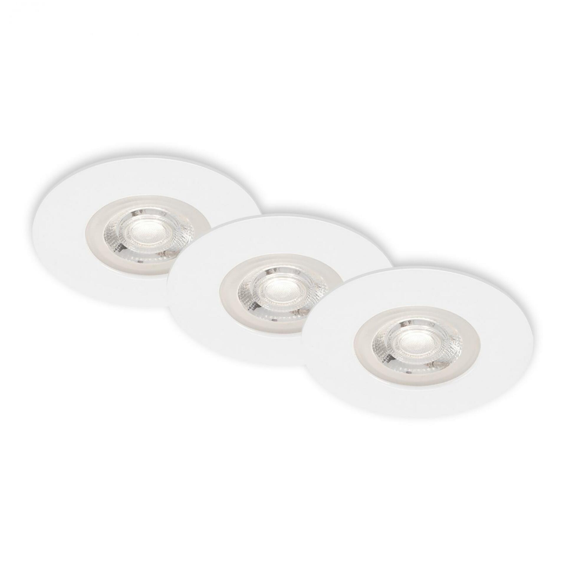 BRILONER LED vestavná svítidla, pr.9 cm, 3x LED, 4,9 W, 480 lm, bílé IP44 BRI 7036-036