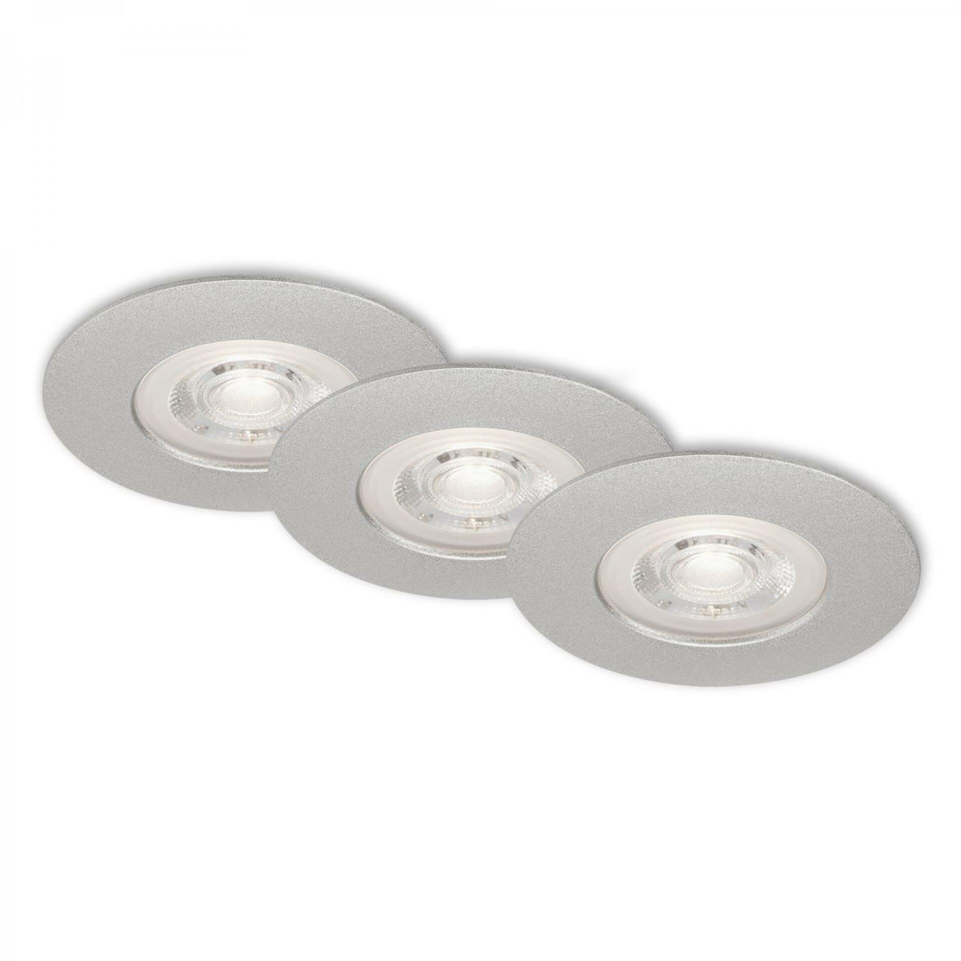 BRILONER 3ks sada LED vestavné svítidlo, pr. 9 cm, 5 W, matný chrom BRI 7046-034