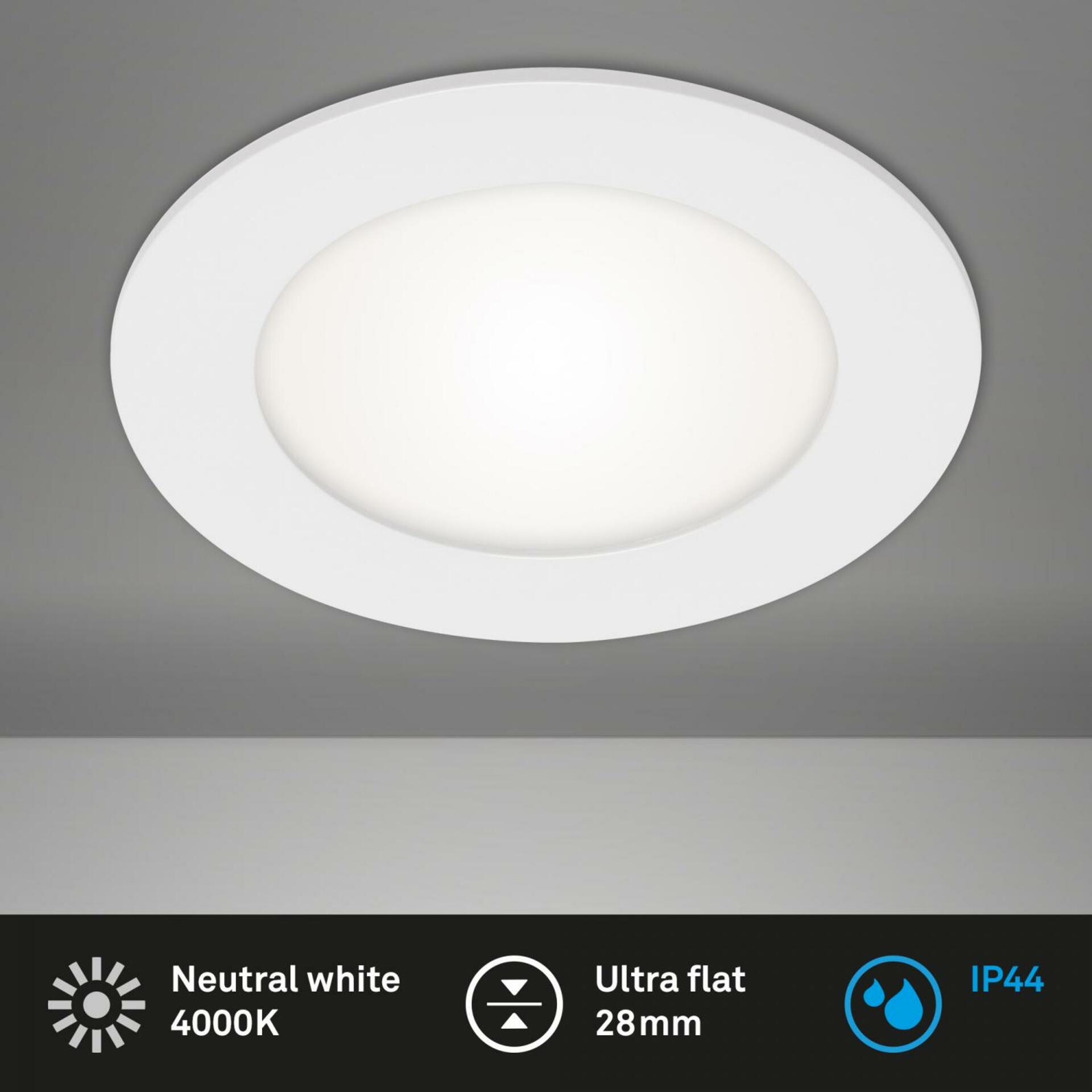 BRILONER LED vestavné svítidlo, pr. 12 cm, 7 W, bílé BRI 7115-416