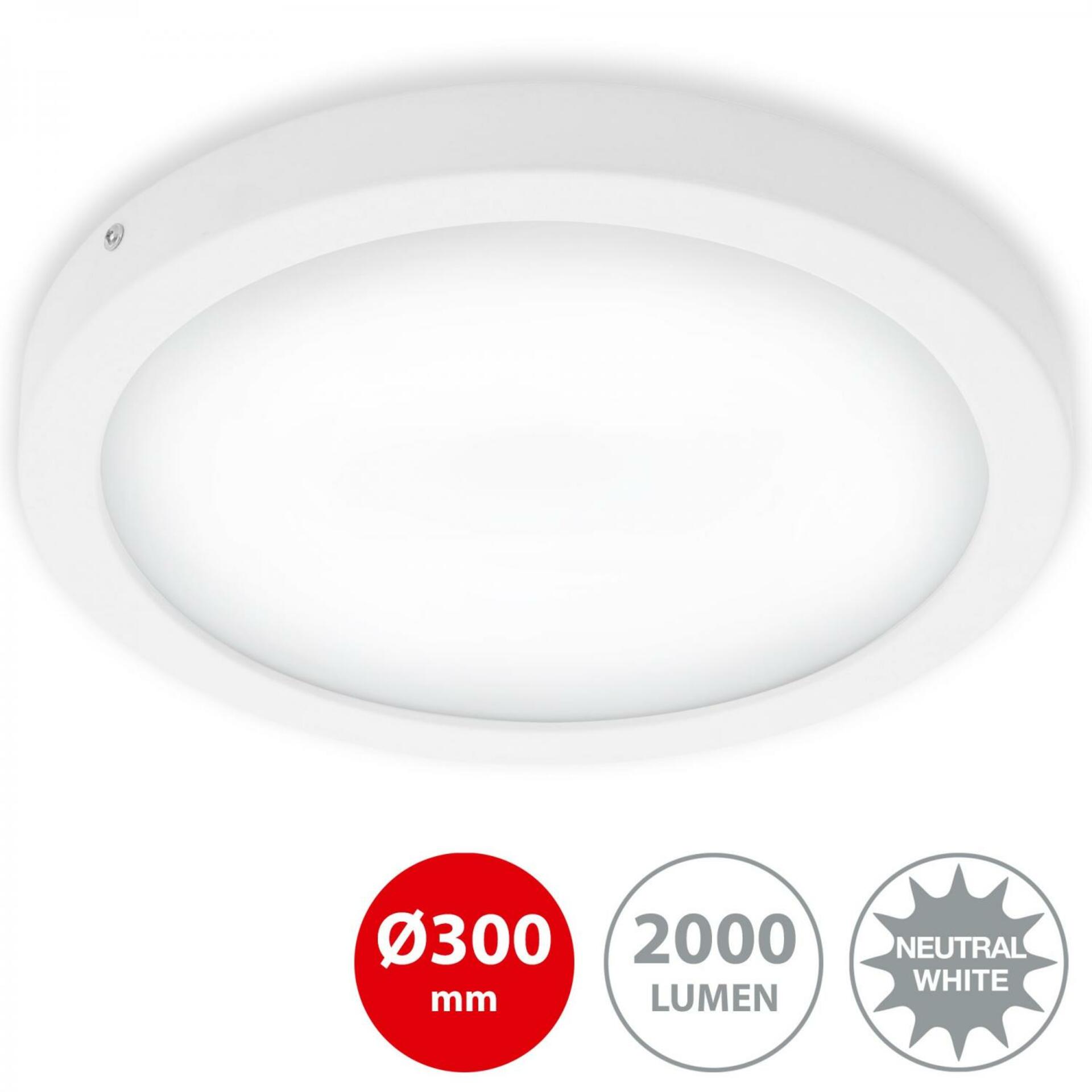 BRILONER LED stropní svítidlo, pr. 30 cm, 21 W, bílé BRI 7141-416