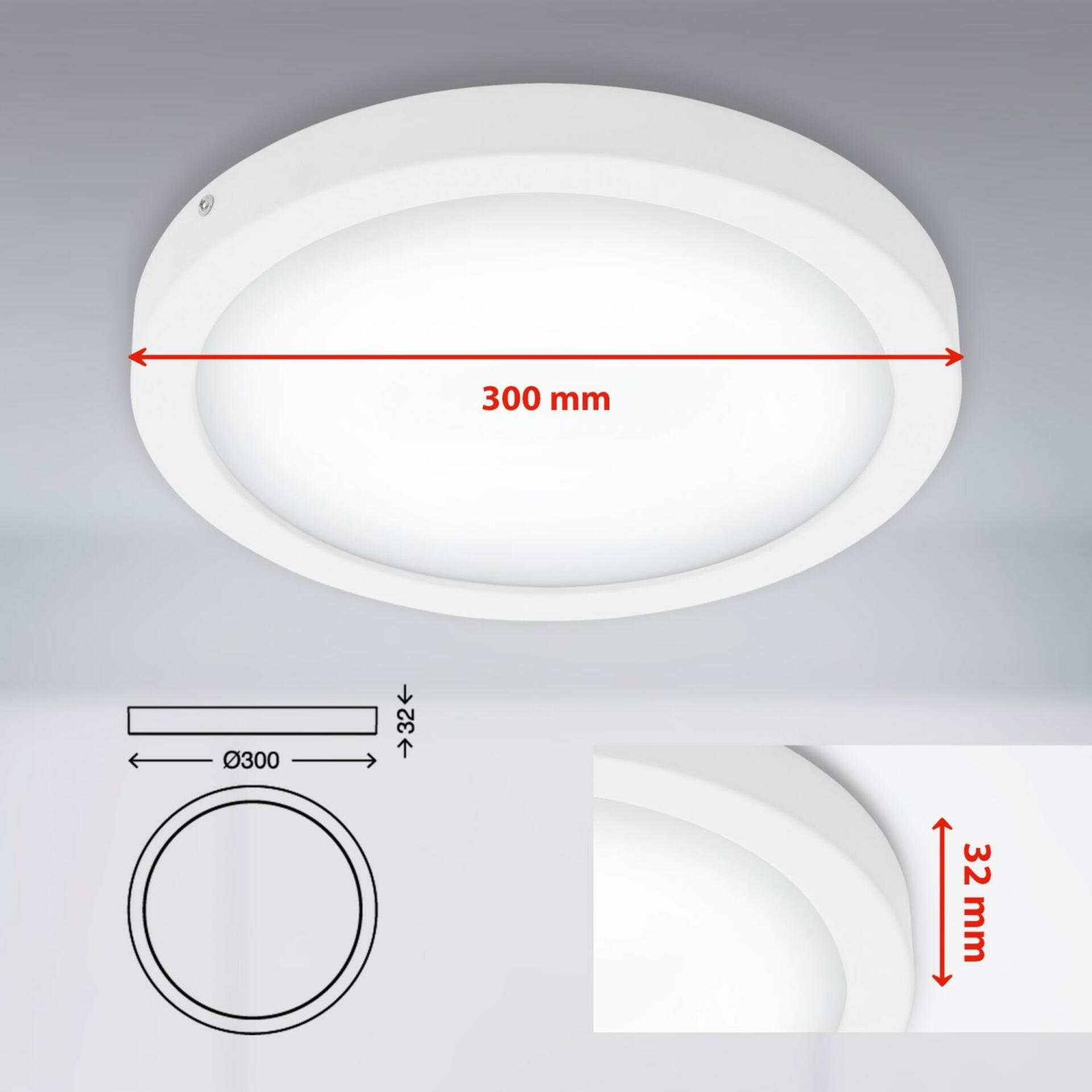 BRILONER LED stropní svítidlo, pr. 30 cm, 21 W, bílé BRI 7141-416