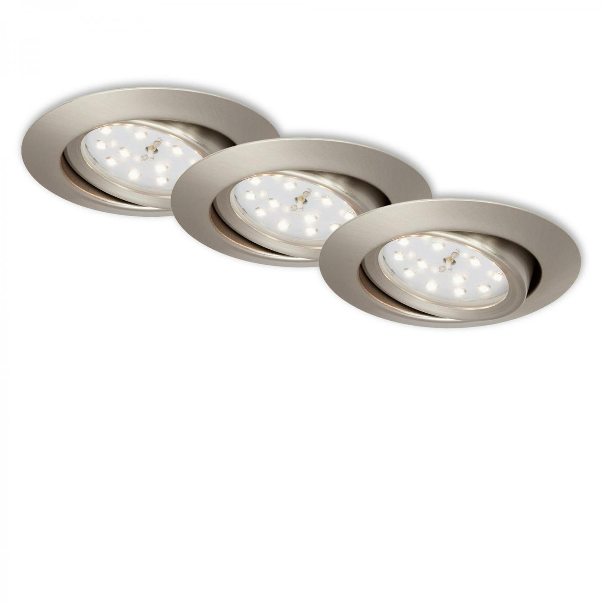 BRILONER 3ks sada LED vestavné svítidlo, pr. 8,2 cm, 3 W, matný nikl BRI 7171-032