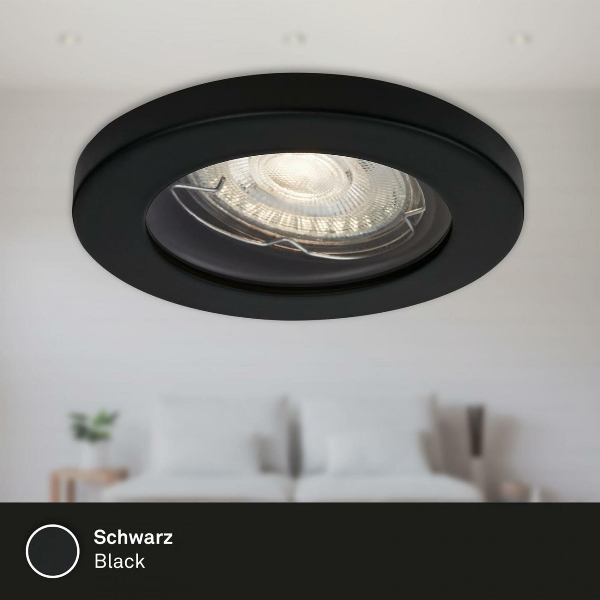 BRILONER 3ks sada LED vestavné svítidlo, pr. 8,5 cm, 5 W, 400 lm, černá IP65 BRI 7181-035