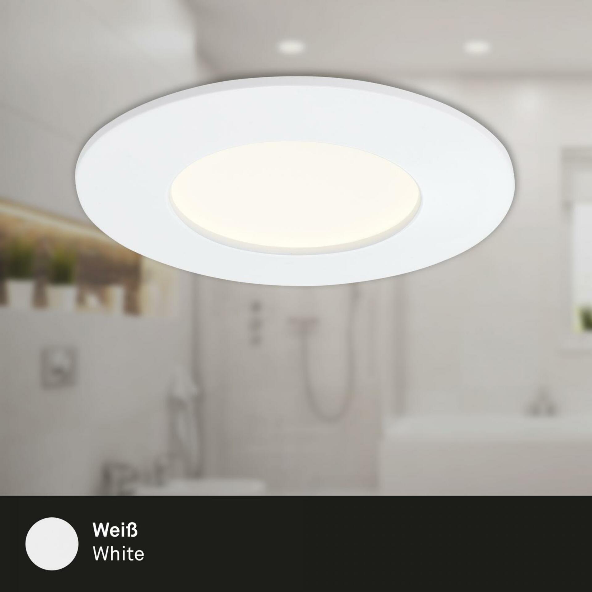 BRILONER LED vestavné svítidlo, pr. 8,5 cm, 6 W, bílé IP44 BRI 7282-016