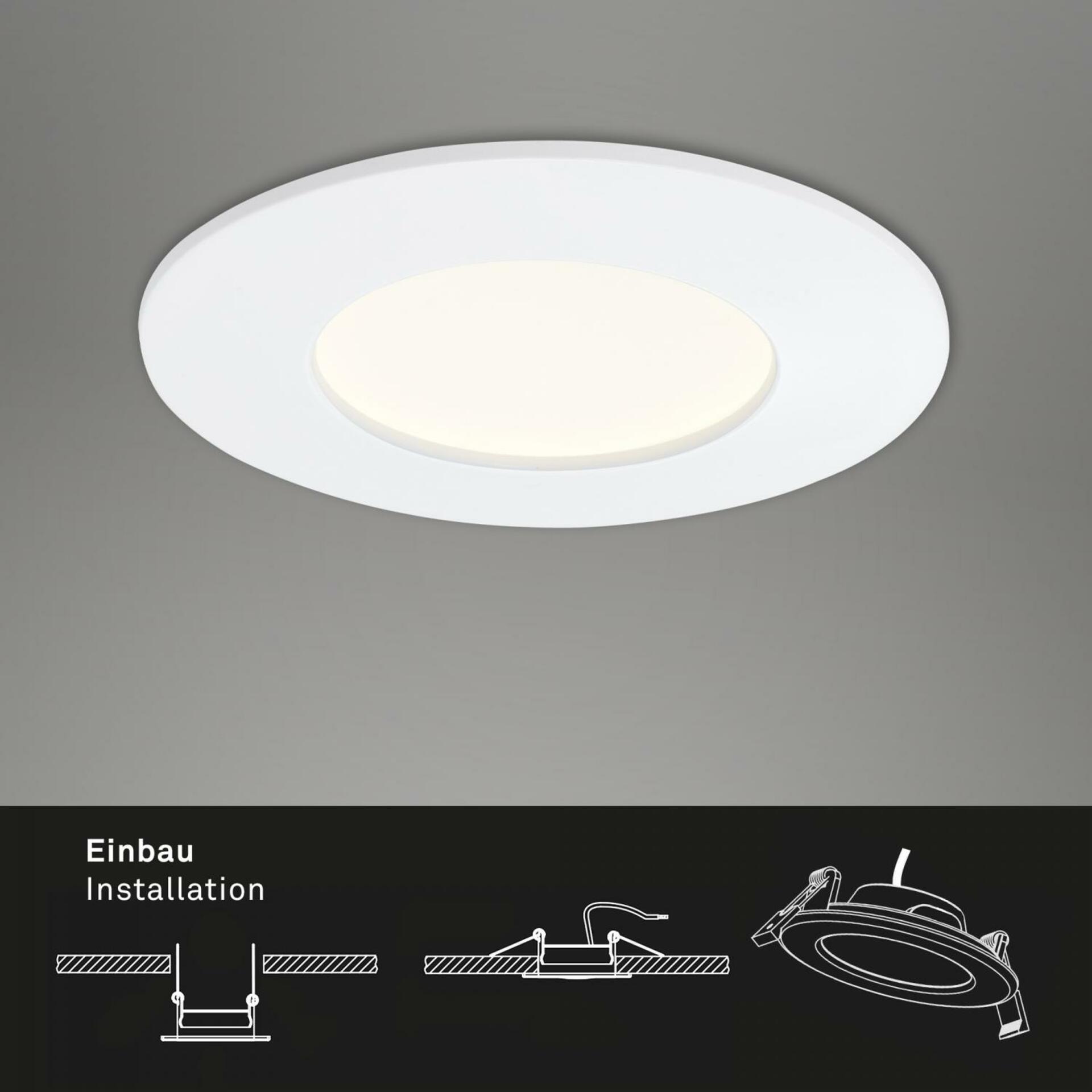 BRILONER LED vestavné svítidlo, pr. 8,5 cm, 6 W, bílé IP44 BRI 7282-016