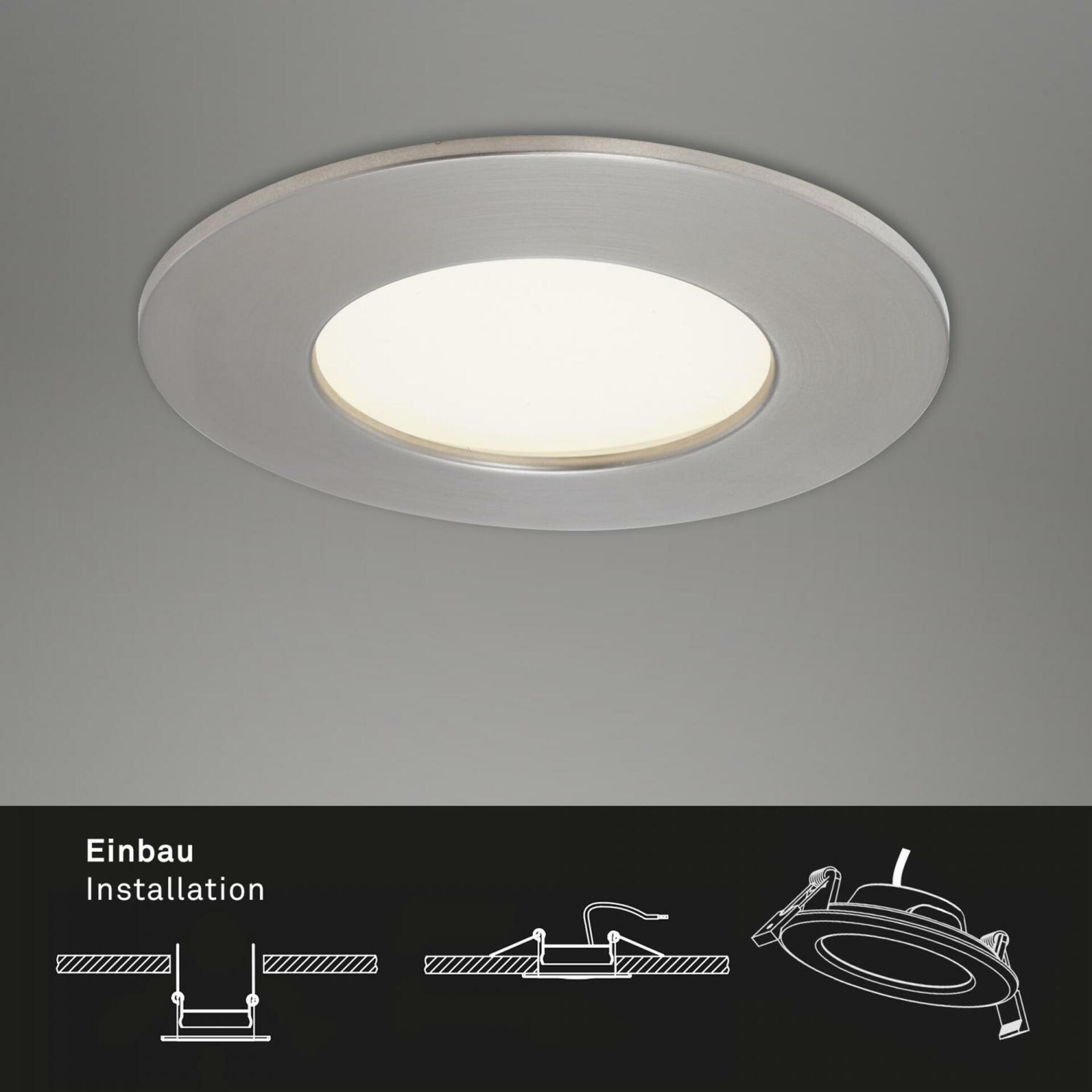 BRILONER 3ks sada LED vestavné svítidlo, pr. 8,5 cm, 4,8 W, matný nikl IP44 BRI 7282-032