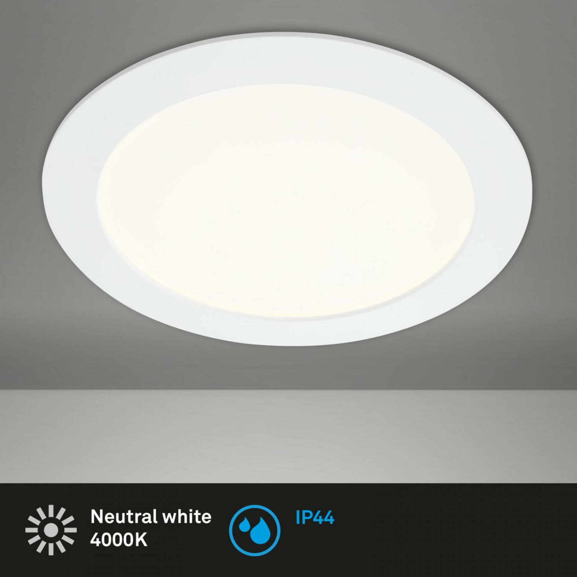 BRILONER LED vestavné svítidlo, pr. 17 cm, 12 W, bílé IP44 BRI 7286-016