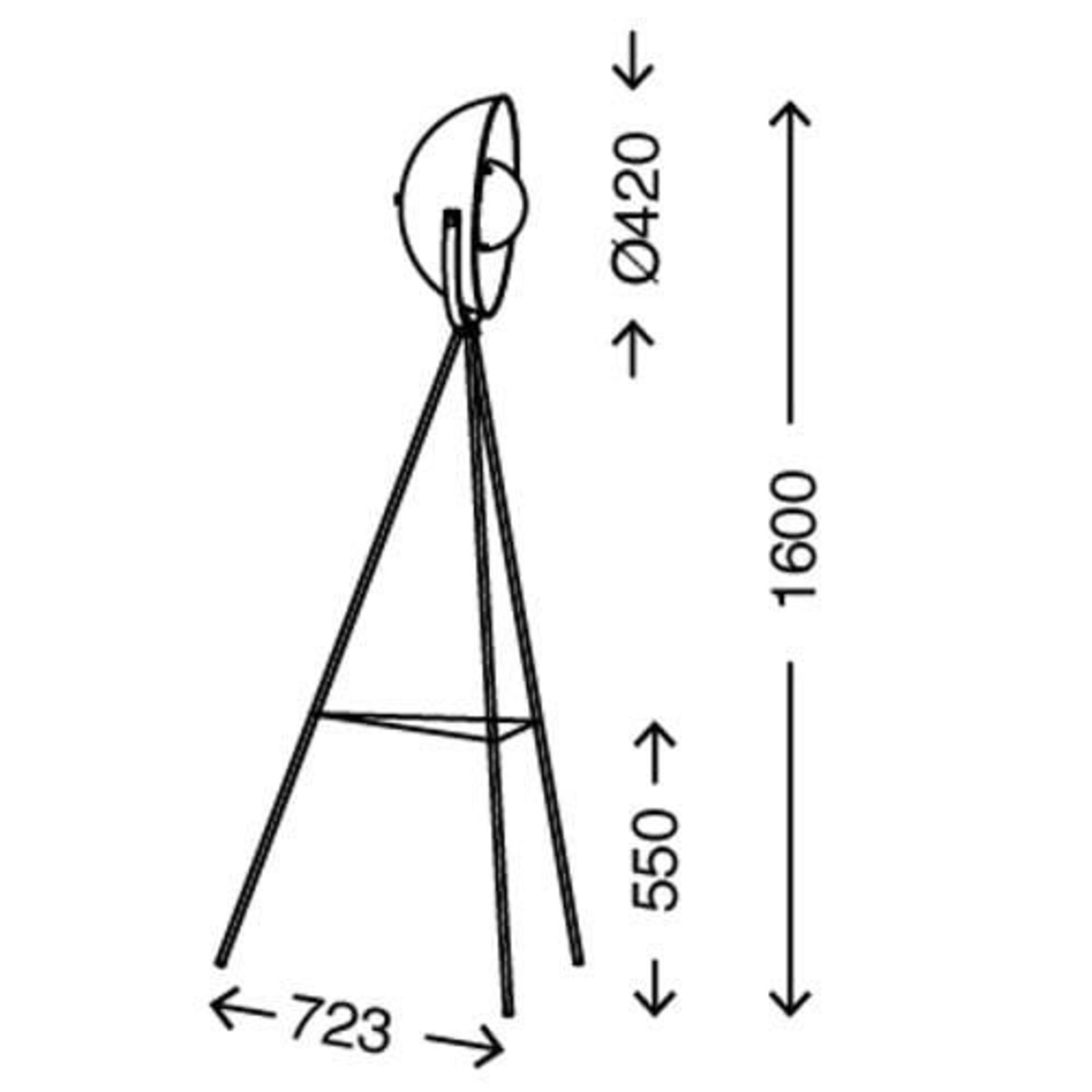 BRILONER Stojací svítidlo 160cm 1x E27 60W černá BRILO 1380-015