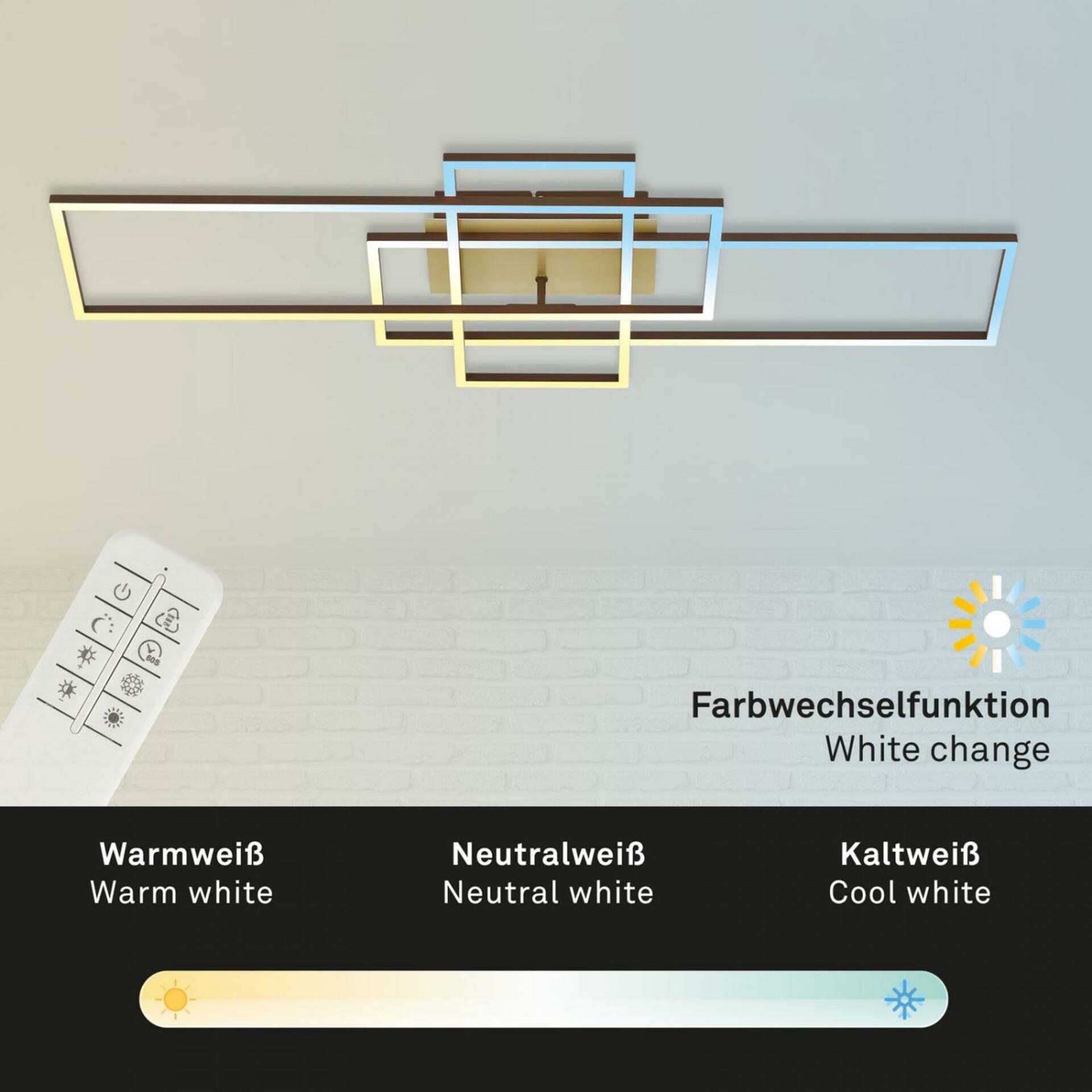 BRILONER CCT LED nástěnné a stropní svítidlo, 110 cm, 51 W, 5500 lm, zlatá-hnědá BRILO 3156-017