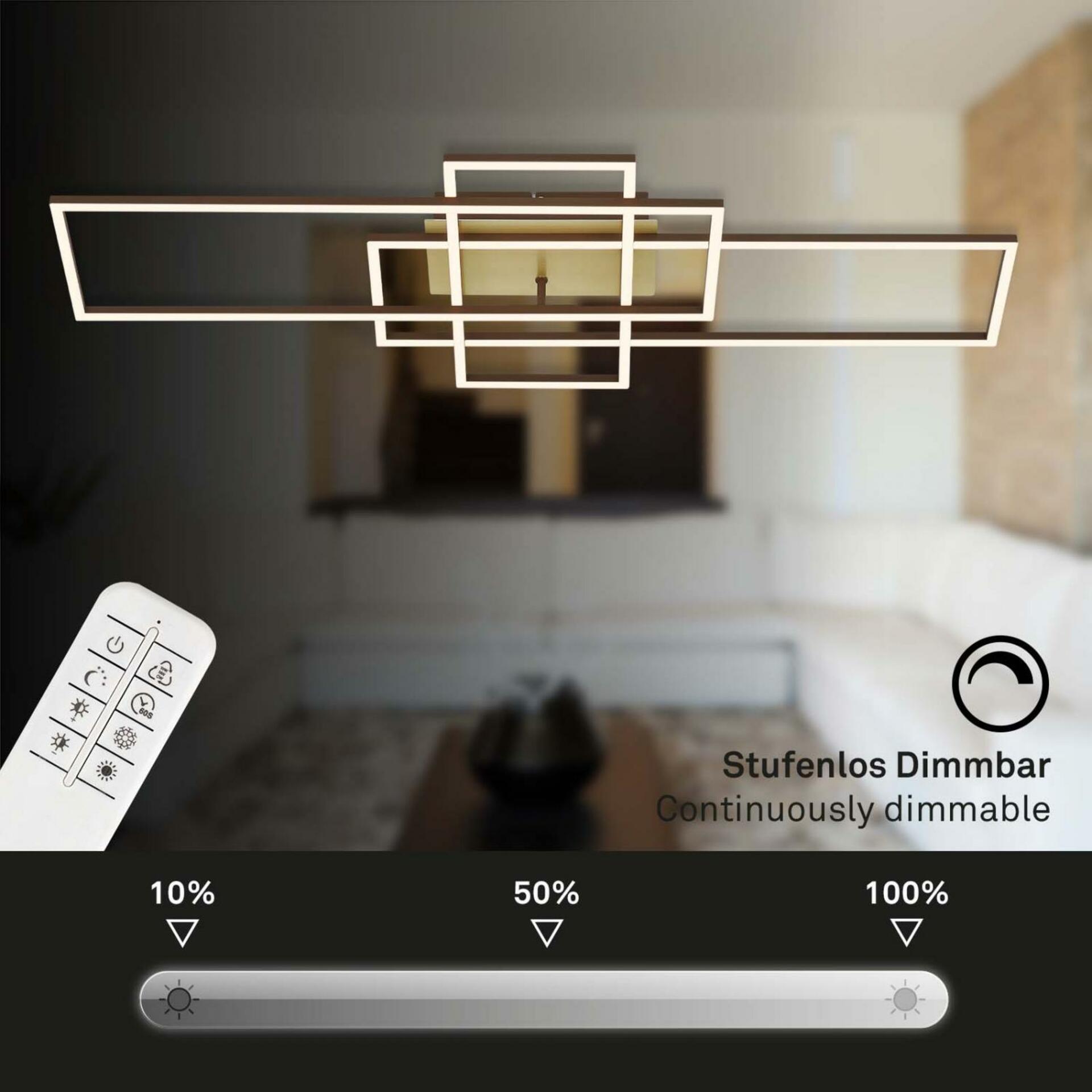 BRILONER CCT LED nástěnné a stropní svítidlo, 110 cm, 51 W, 5500 lm, zlatá-hnědá BRILO 3156-017