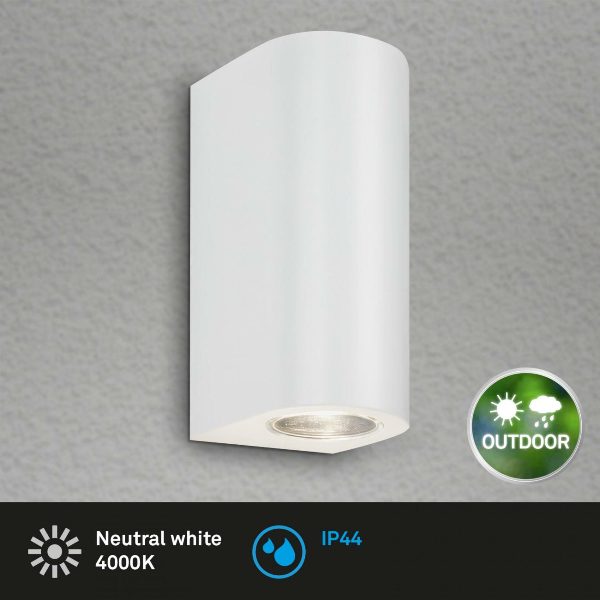 BRILONER LED venkovní svítidlo, 15,5 cm, 2x GU10, 4,7 W, bílé IP44 BRILO 3648-026