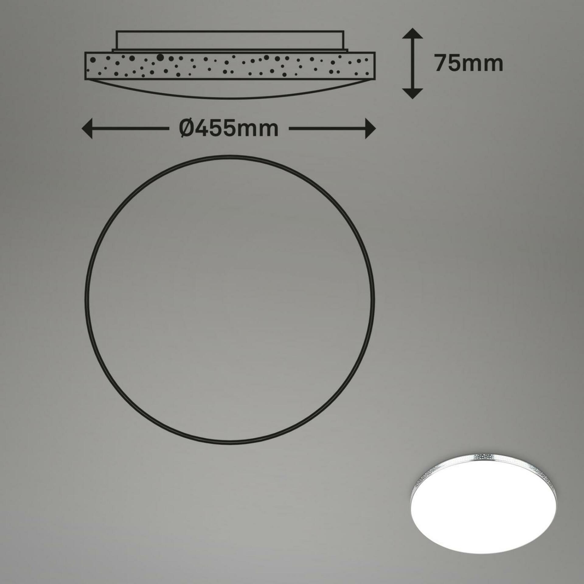 BRILONER RGB-CCT LED stropní svítidlo, pr. 45,5 cm, 24W, 2700 lm, chrom IP44 BRILO 3679-118