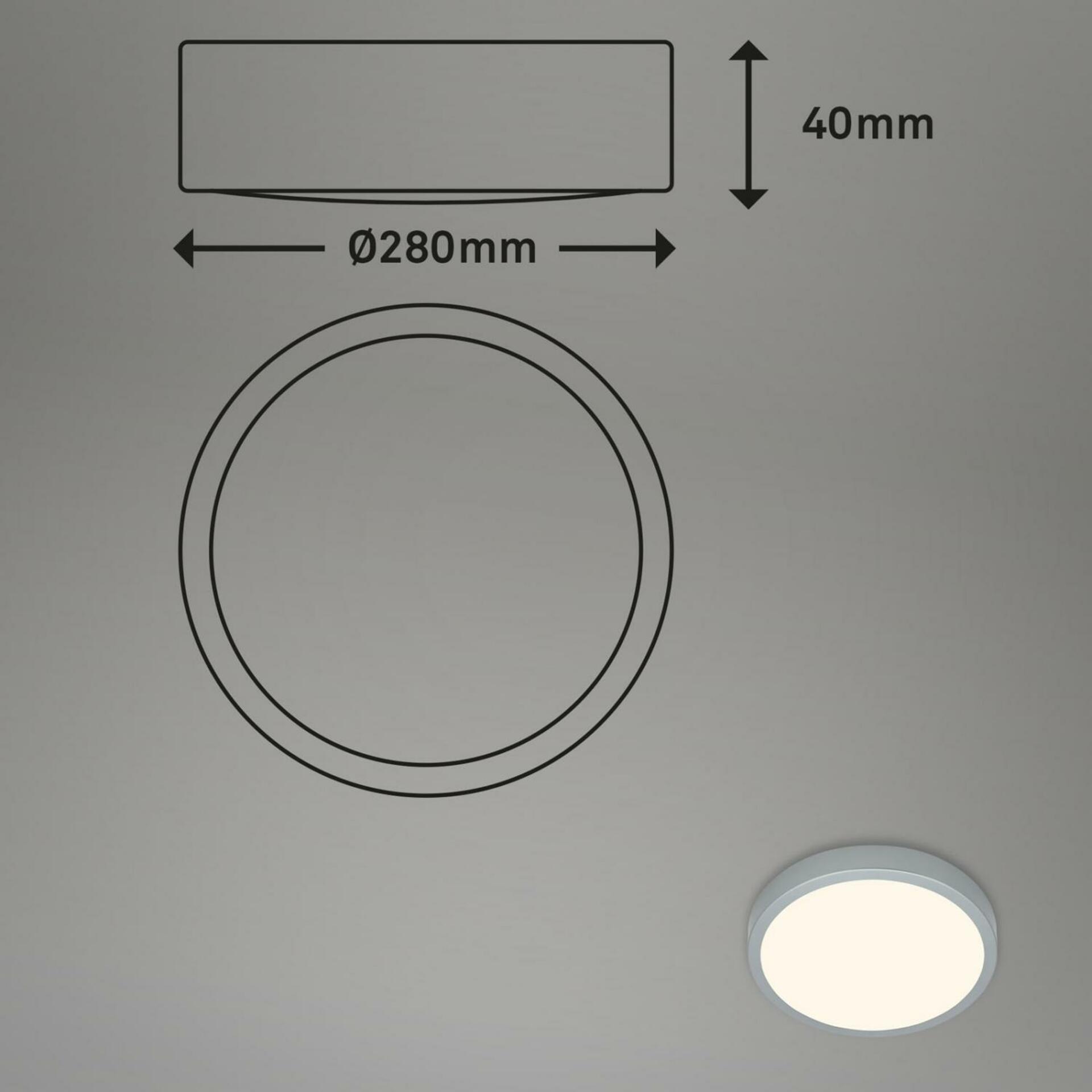 BRILONER LED přisazené svítidlo pr. 28 cm, 16 W, 2000 lm, stříbrná BRILO 3700-014