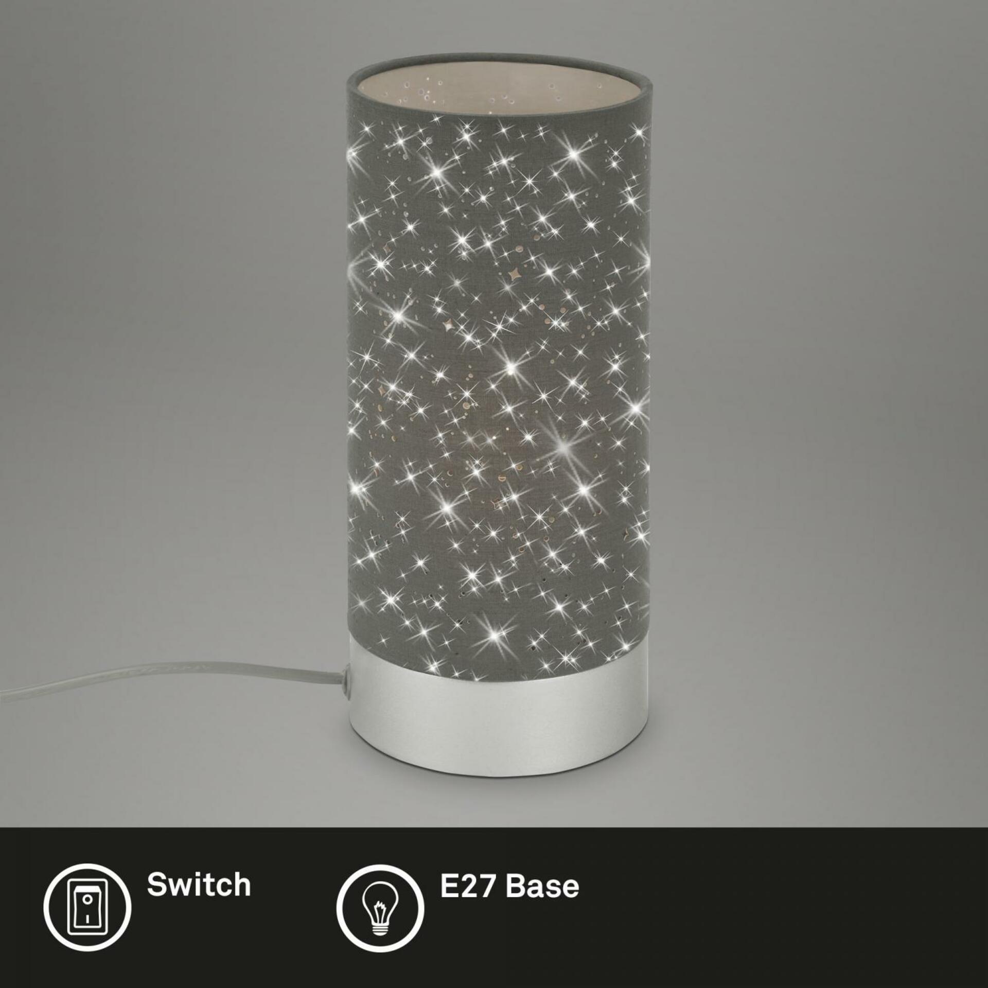 BRILONER Hvězdné nebe stolní lampa, pr. 11 cm, max. 25 W, šedá BRILO 7028-014