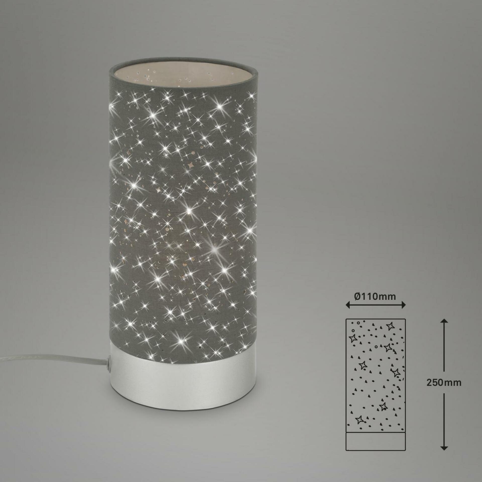 BRILONER Hvězdné nebe stolní lampa, pr. 11 cm, max. 25 W, šedá BRILO 7028-014