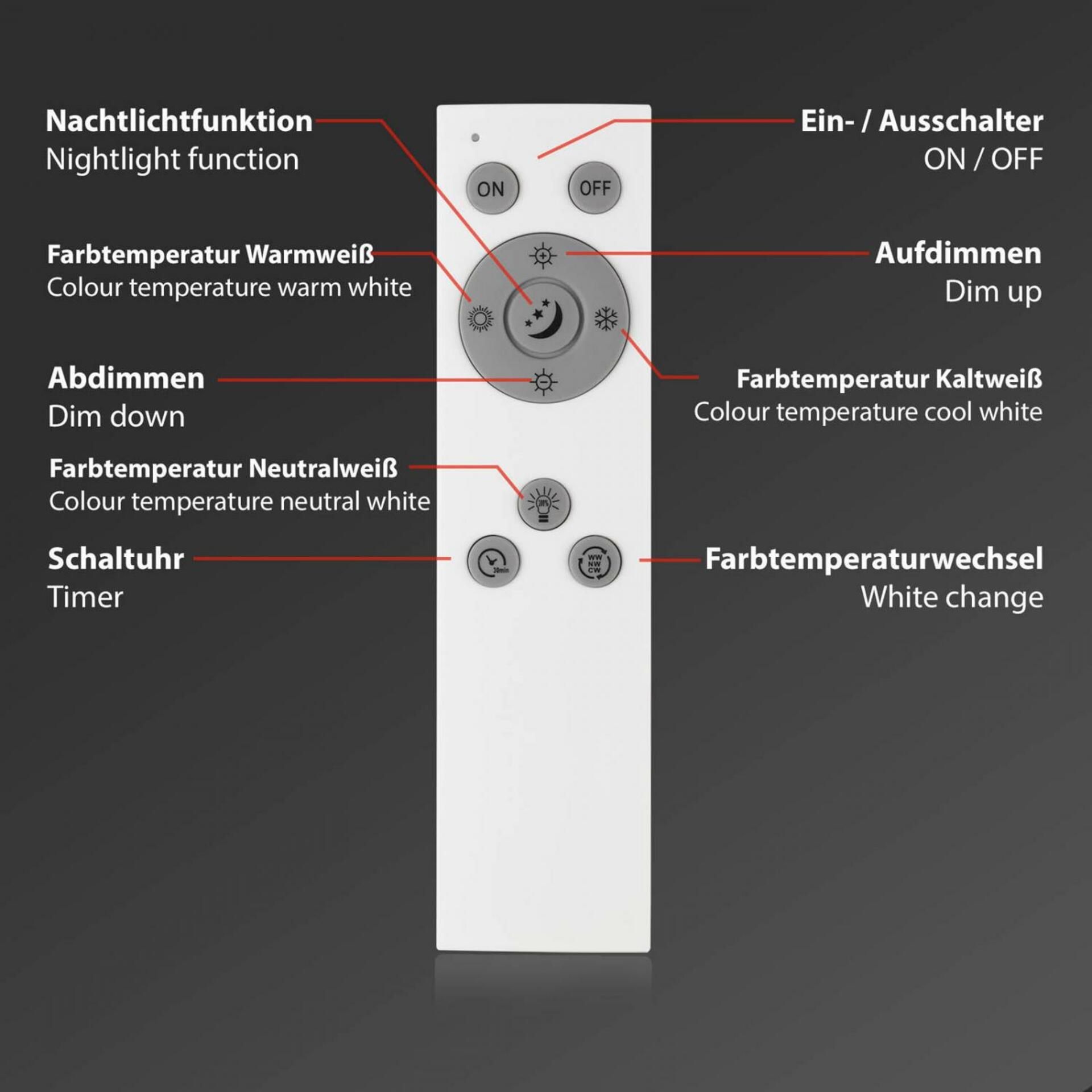 BRILONER CCT svítidlo LED panel, 42 cm, 22 W, 3000 lm, bílé BRILO 7060-016