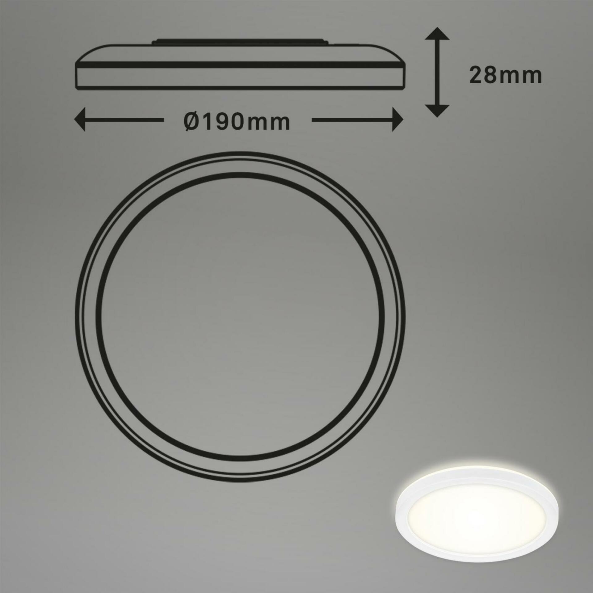 BRILONER Slim svítidlo LED panel, pr. 19 cm, 1400 lm, 12 W, bílé BRILO 7150-416